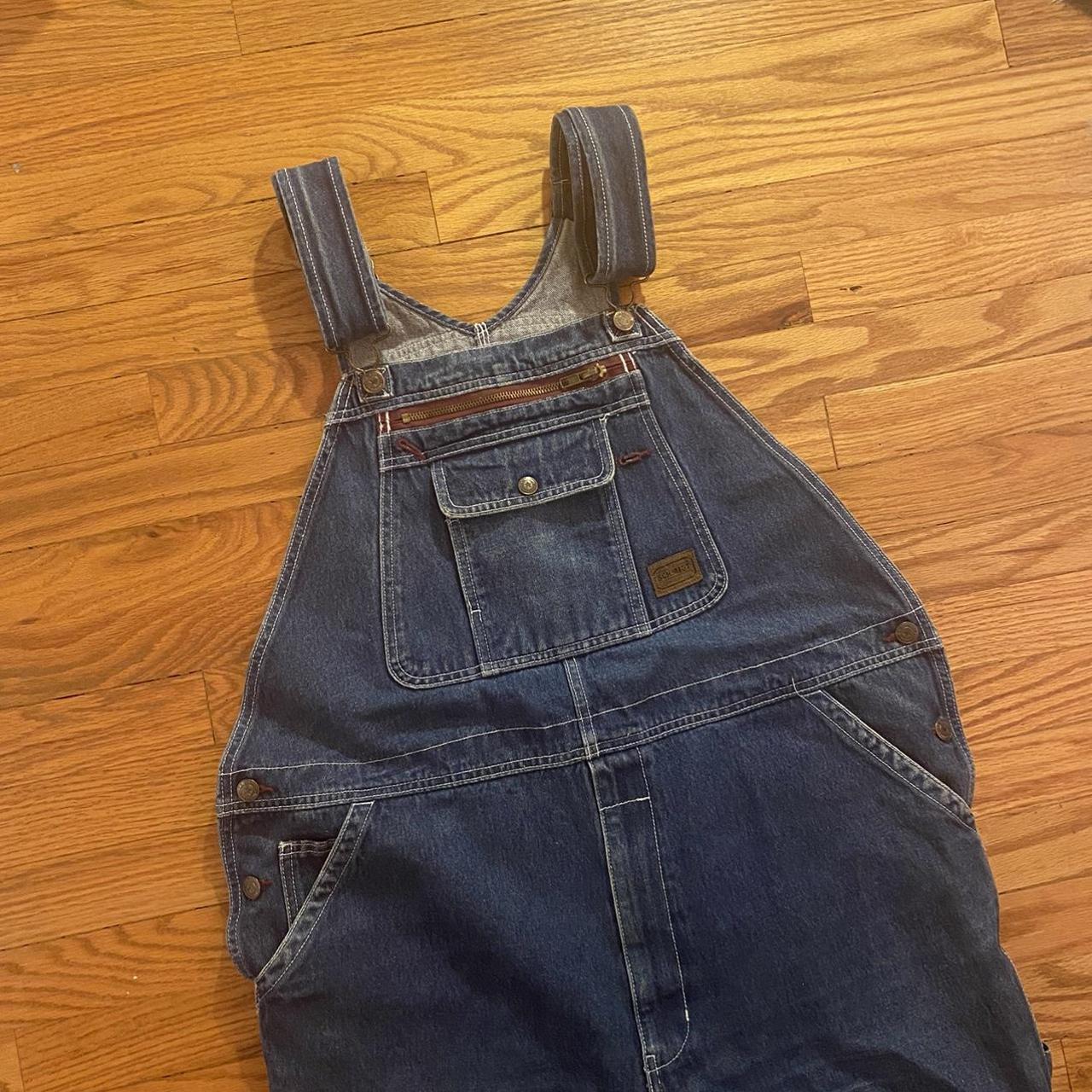 Denim Overalls. Size 40 x 28. Really good fit.... Depop