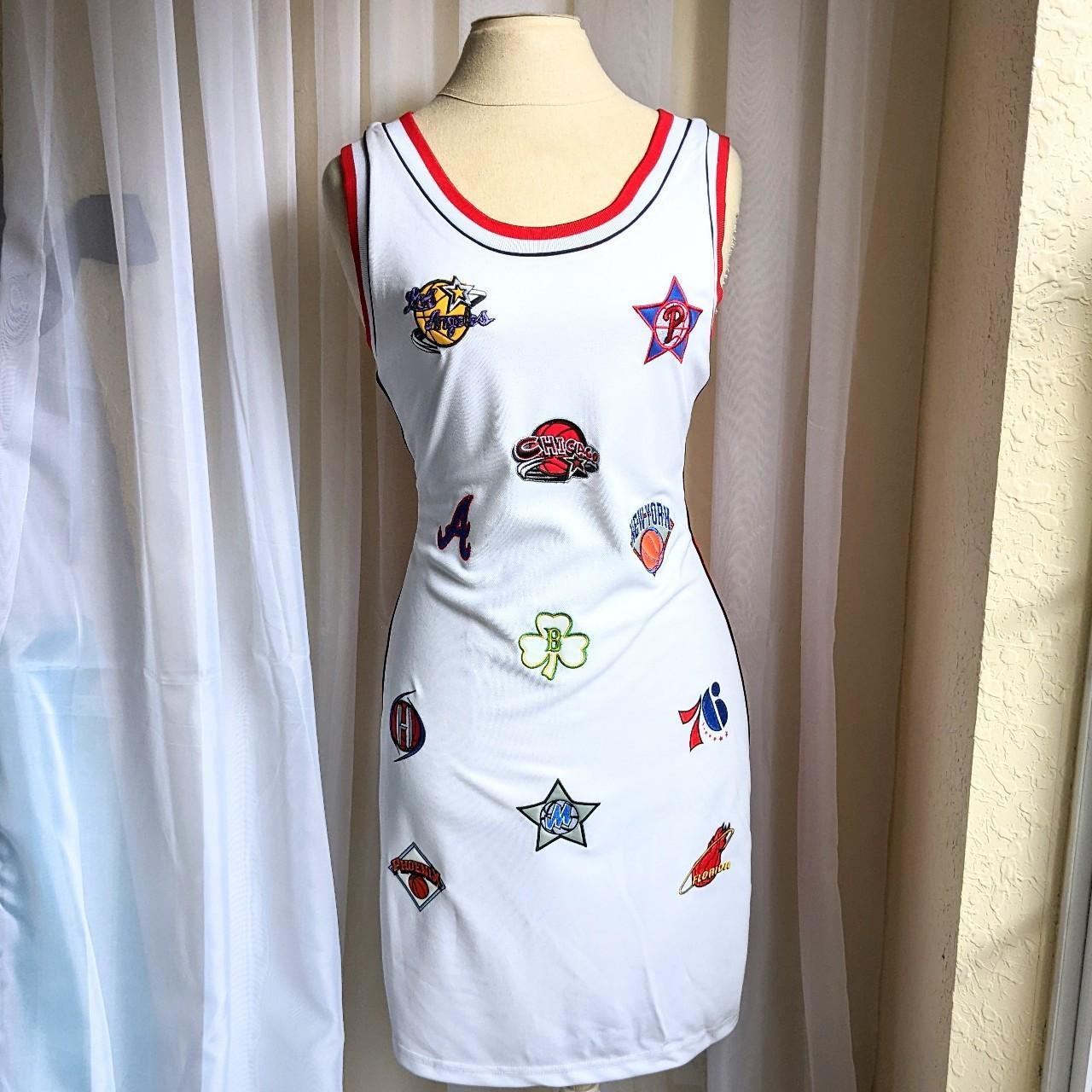 Y2K Vintage Patchwork Basketball Jersey Dress. This - Depop