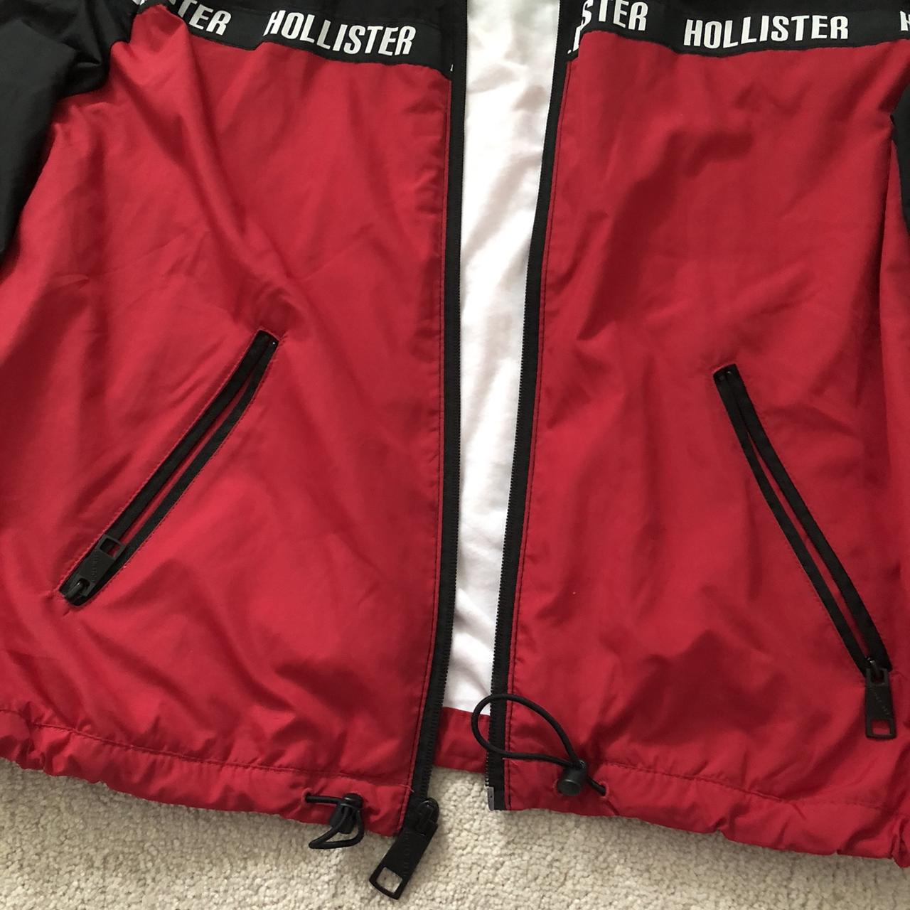 Hollister red and black on sale windbreaker