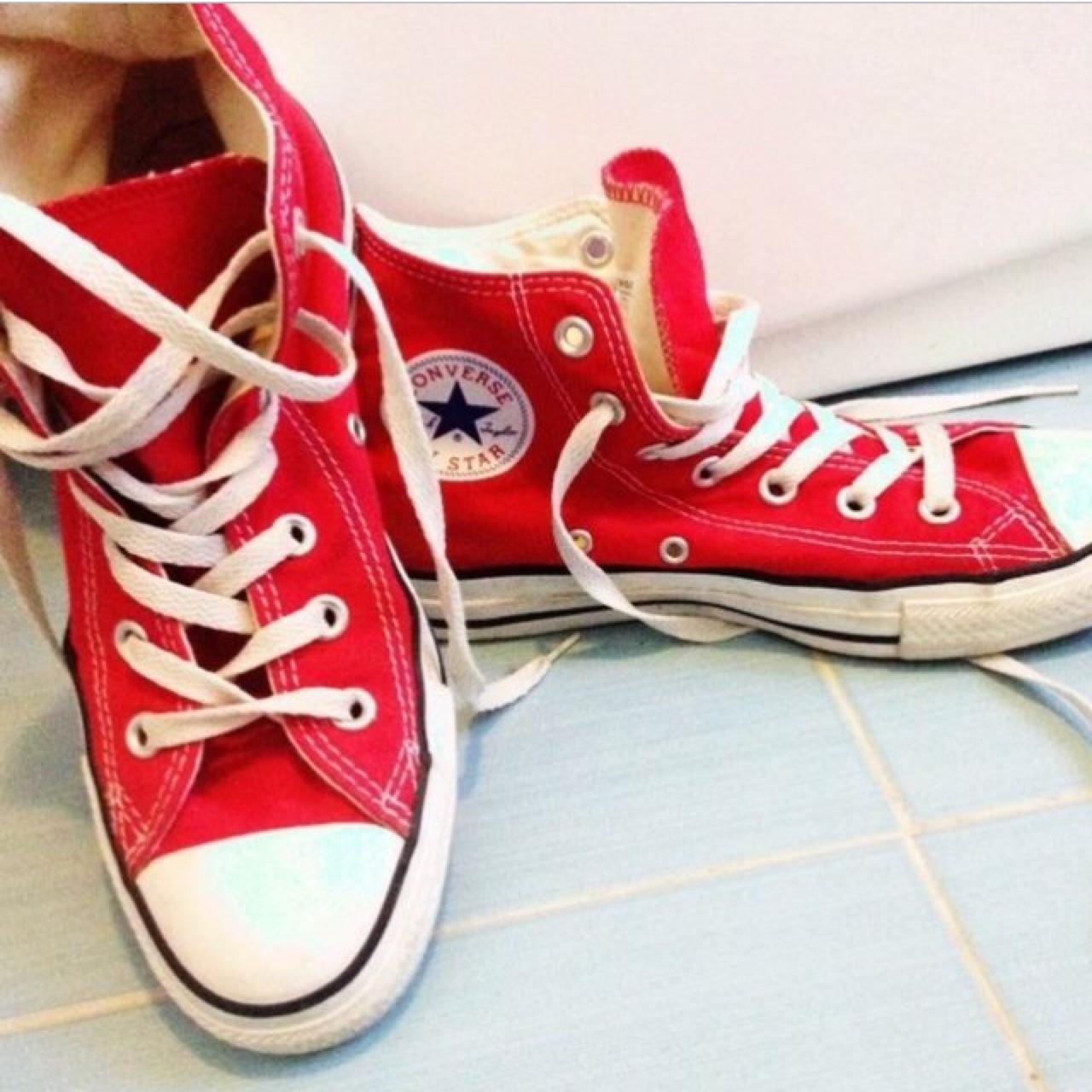 Converse alte rosse usate pochissimo 37 30 ss. Depop