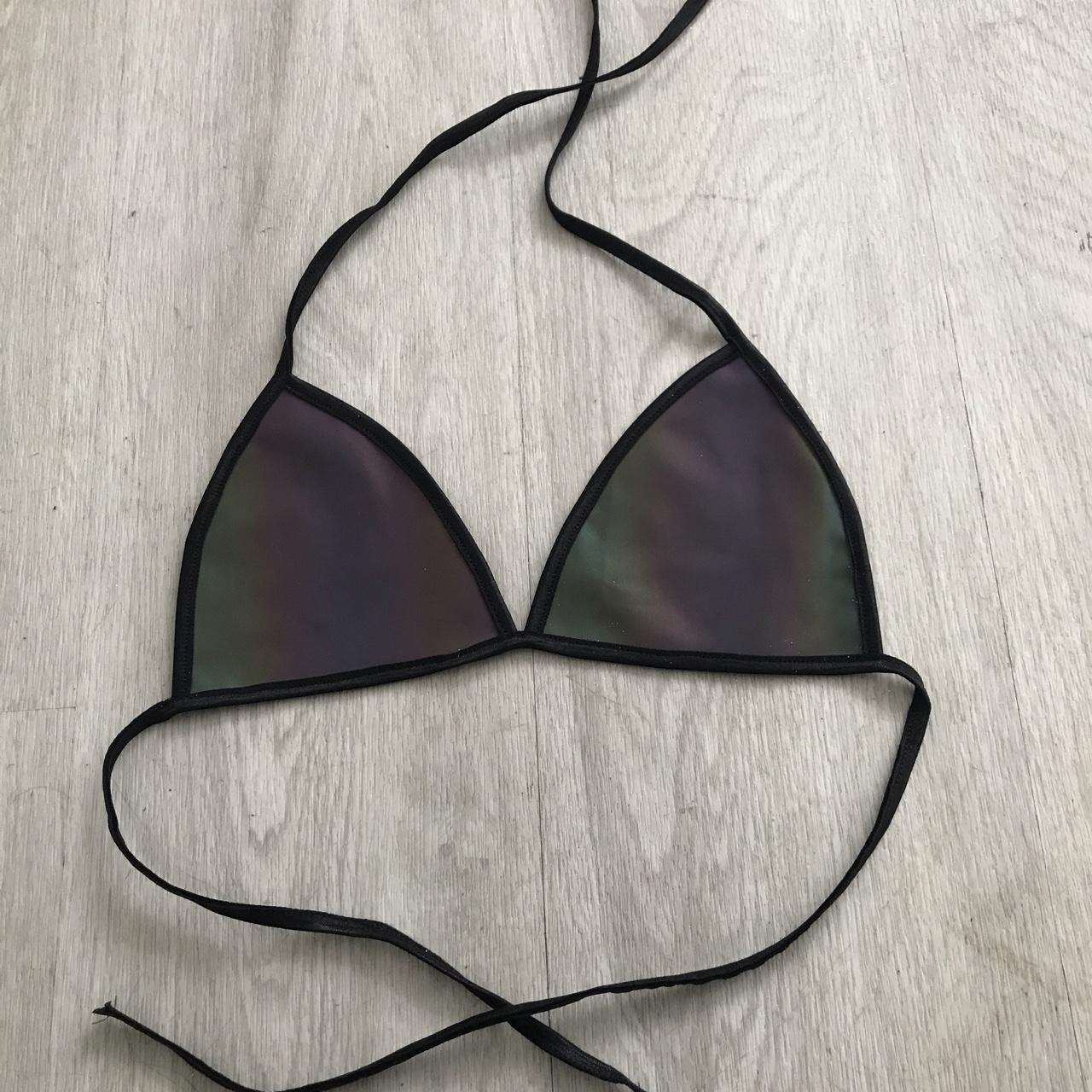 RAINBOW REFLECTIVE BRA 🌈 triangle bra, reflective on