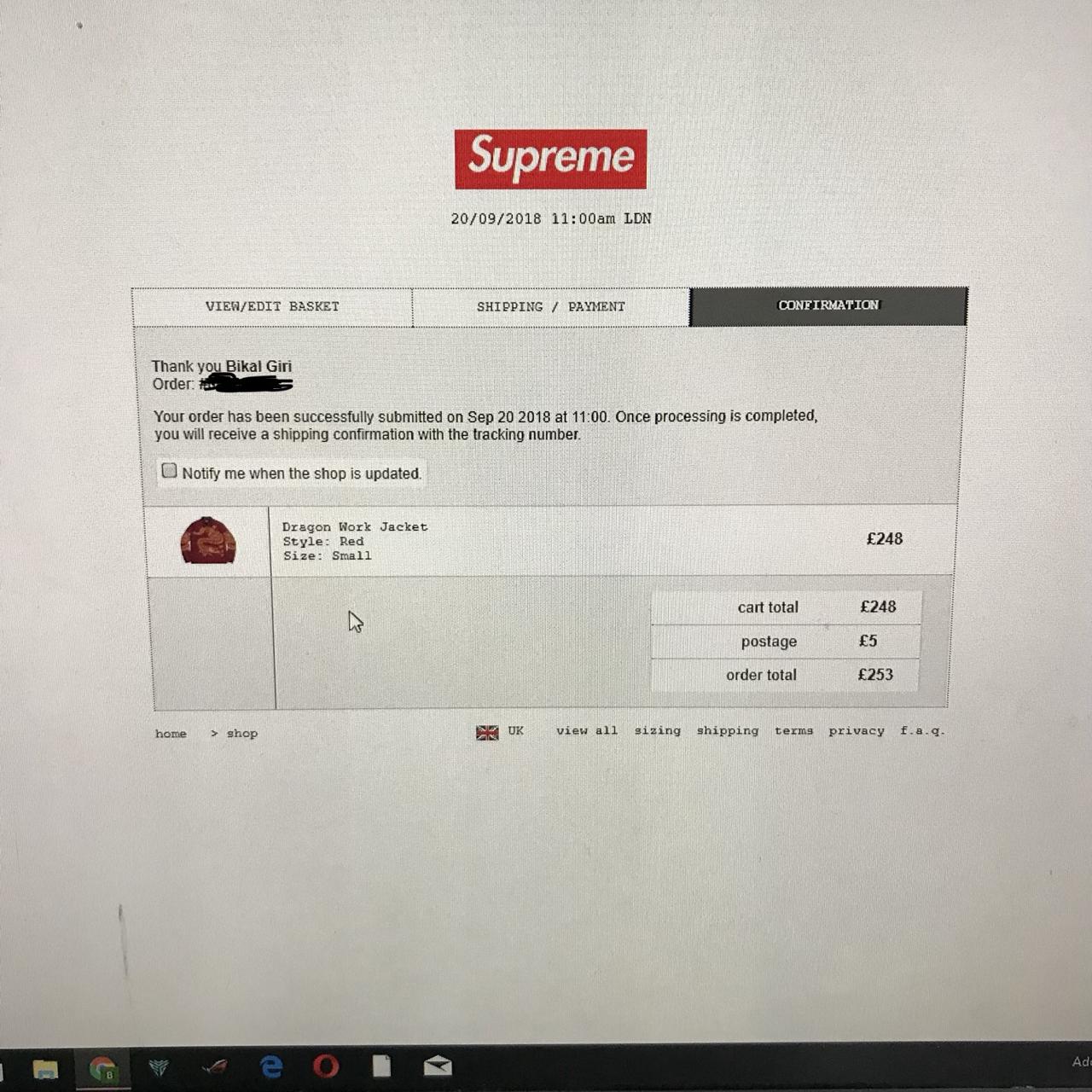 Supreme Dragon Work Jacket Red very limited (Sold... - Depop