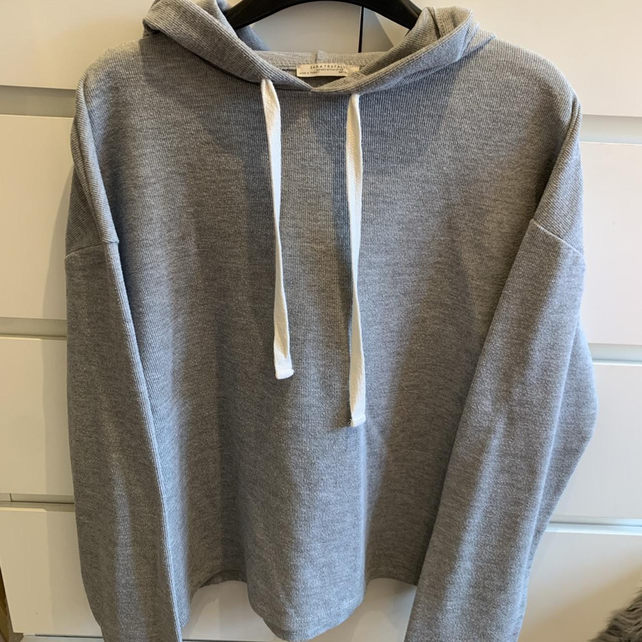 Zara Women's Grey Hoodie | Depop