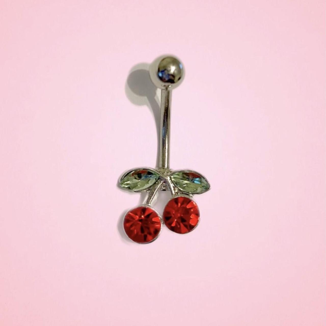 sweet cherry belly ring 14g surgical steel. Depop