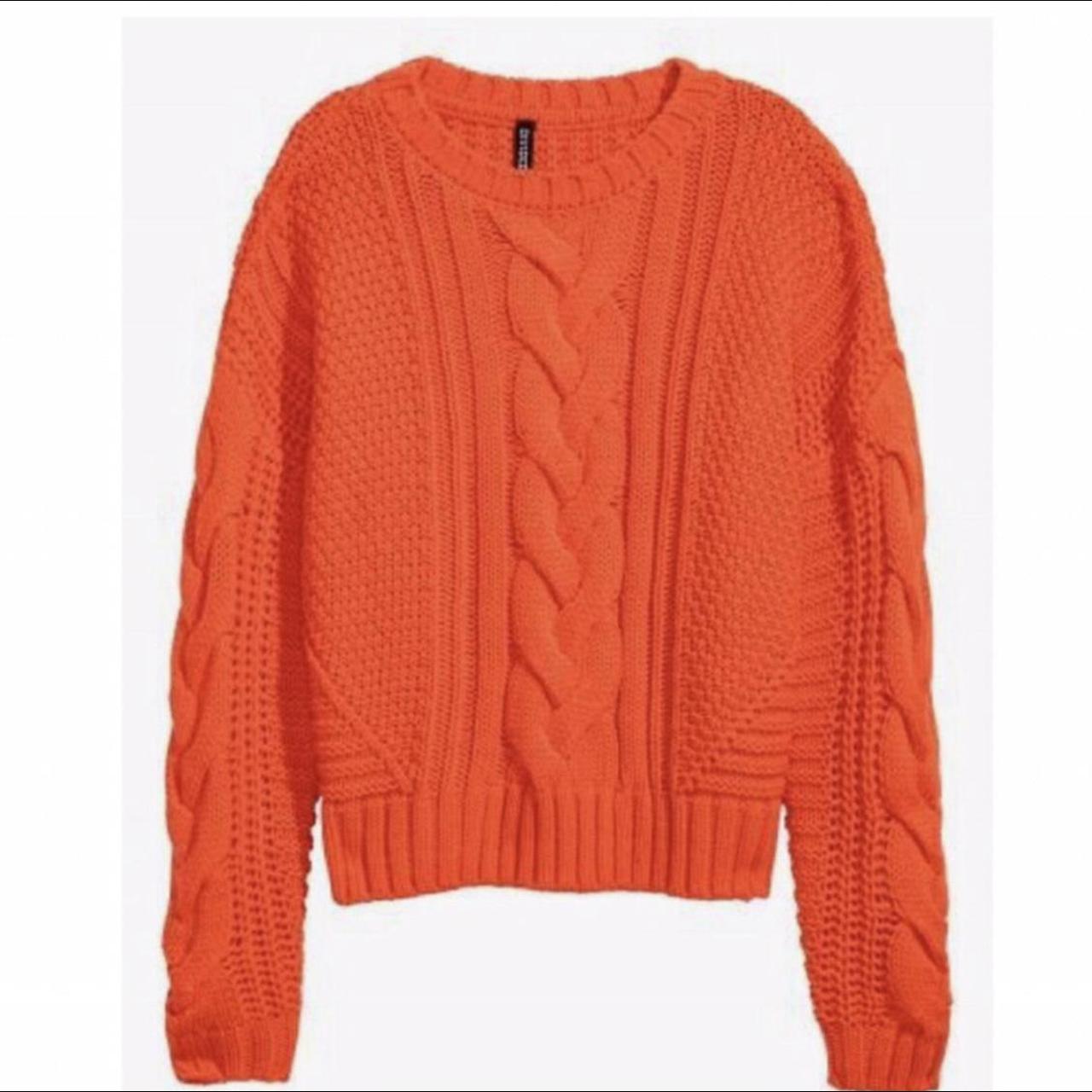 Burnt orange cable knit jumper 🍊 H and m Worn once... Depop