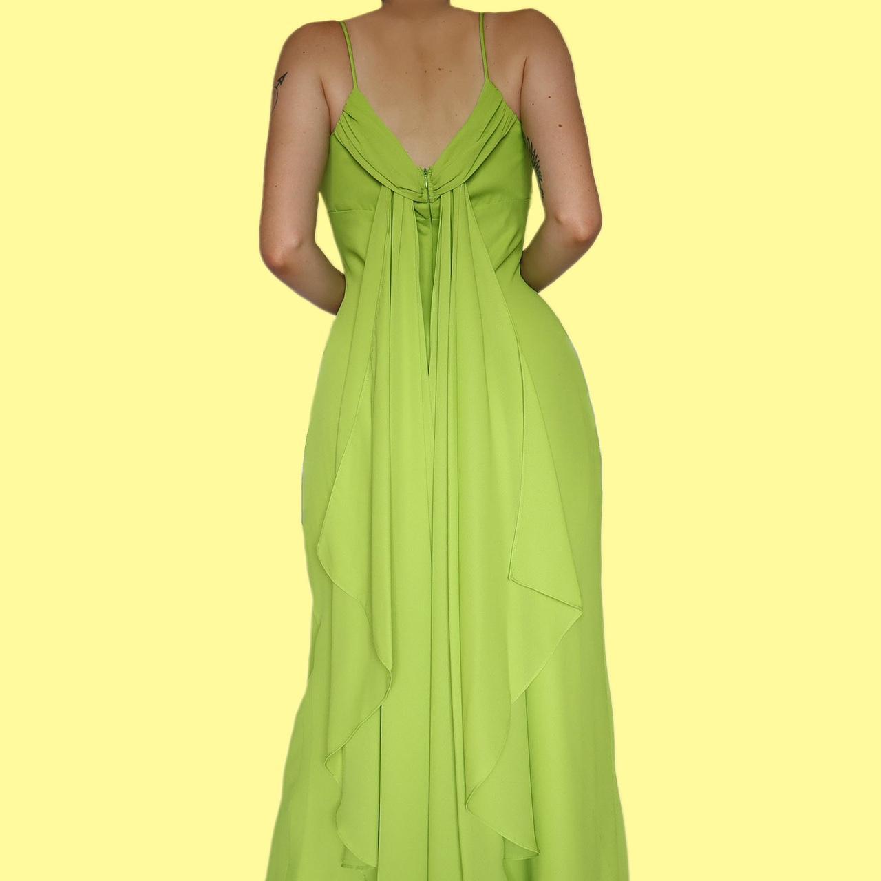 🌹Green slip dress UK 12🌹Beautiful bright green... Depop