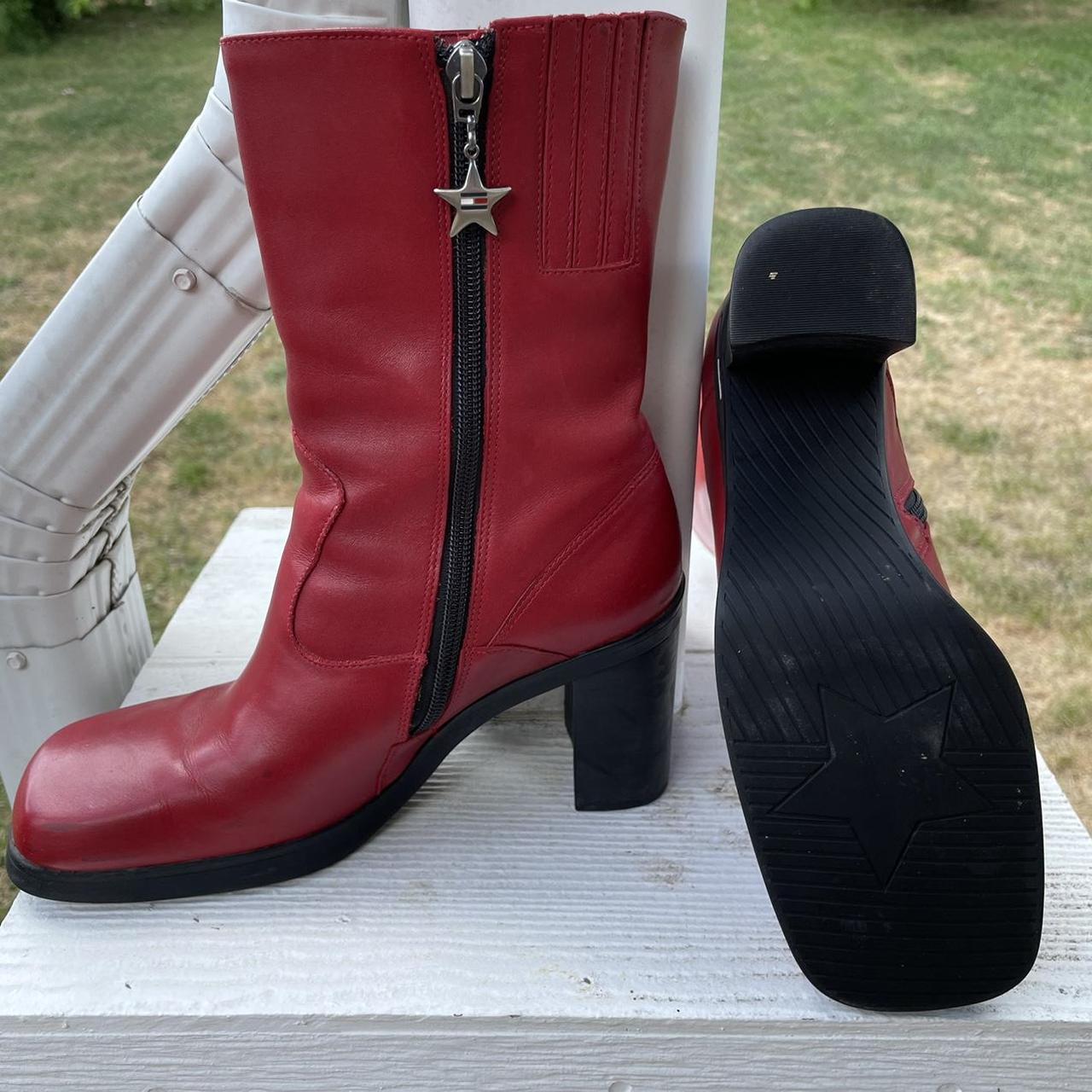 Retro high quality Tommy Hilfiger red&black boots 10