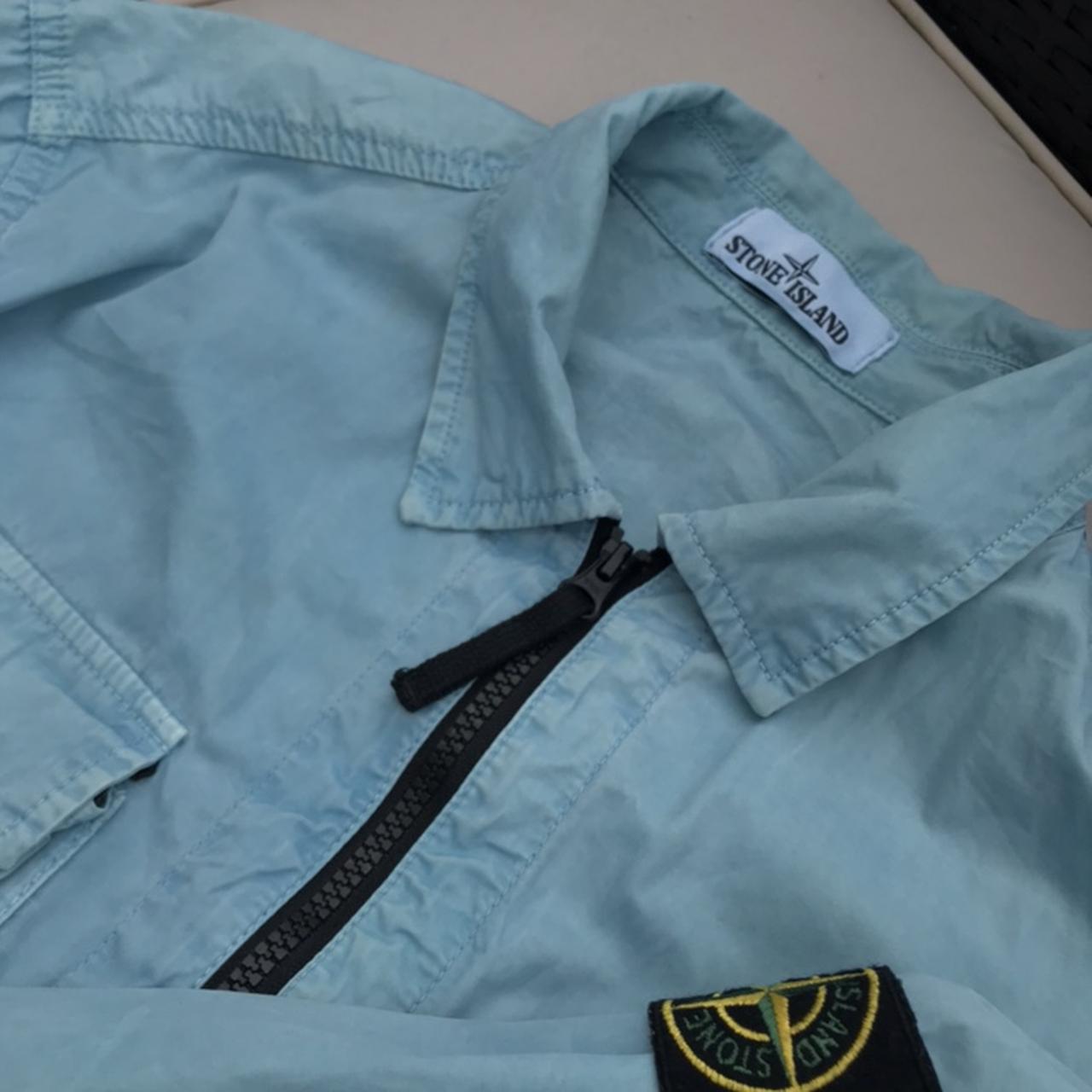 SOLD FOR £160 Stone island baby blue overshirt... - Depop