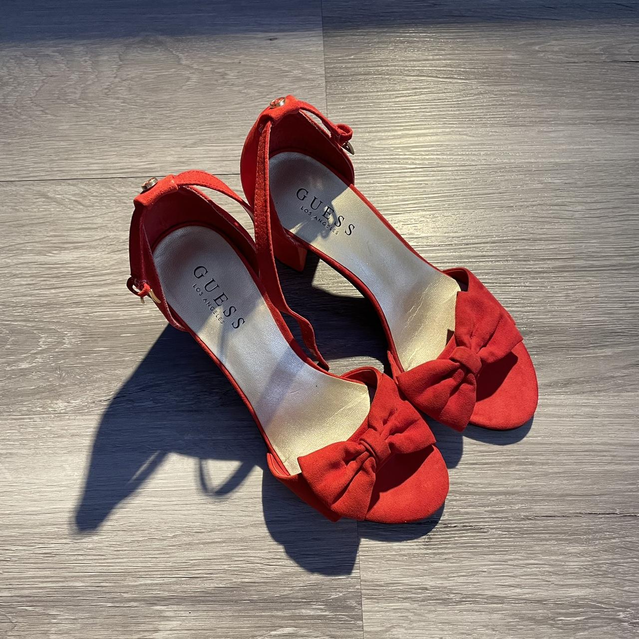 🌹Guess red heels with bow accent🌹 they are about an... - Depop