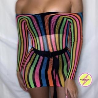 neon rainbow dress