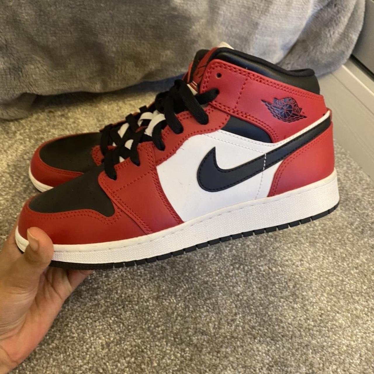 Jordan 1 mid Chicago red black toe. UK 5.5. These... - Depop