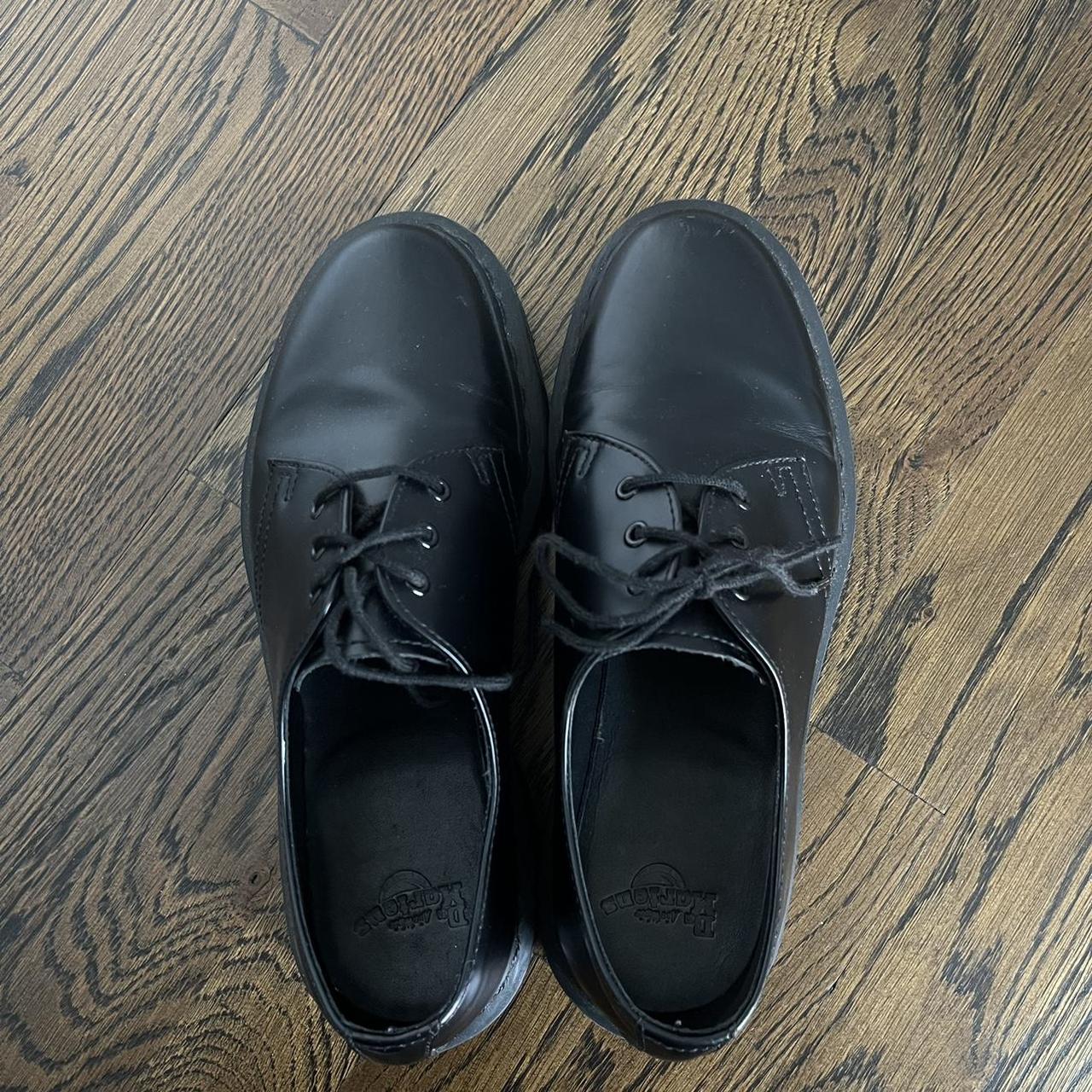 very cute all matte black doc martens oxfords with... - Depop