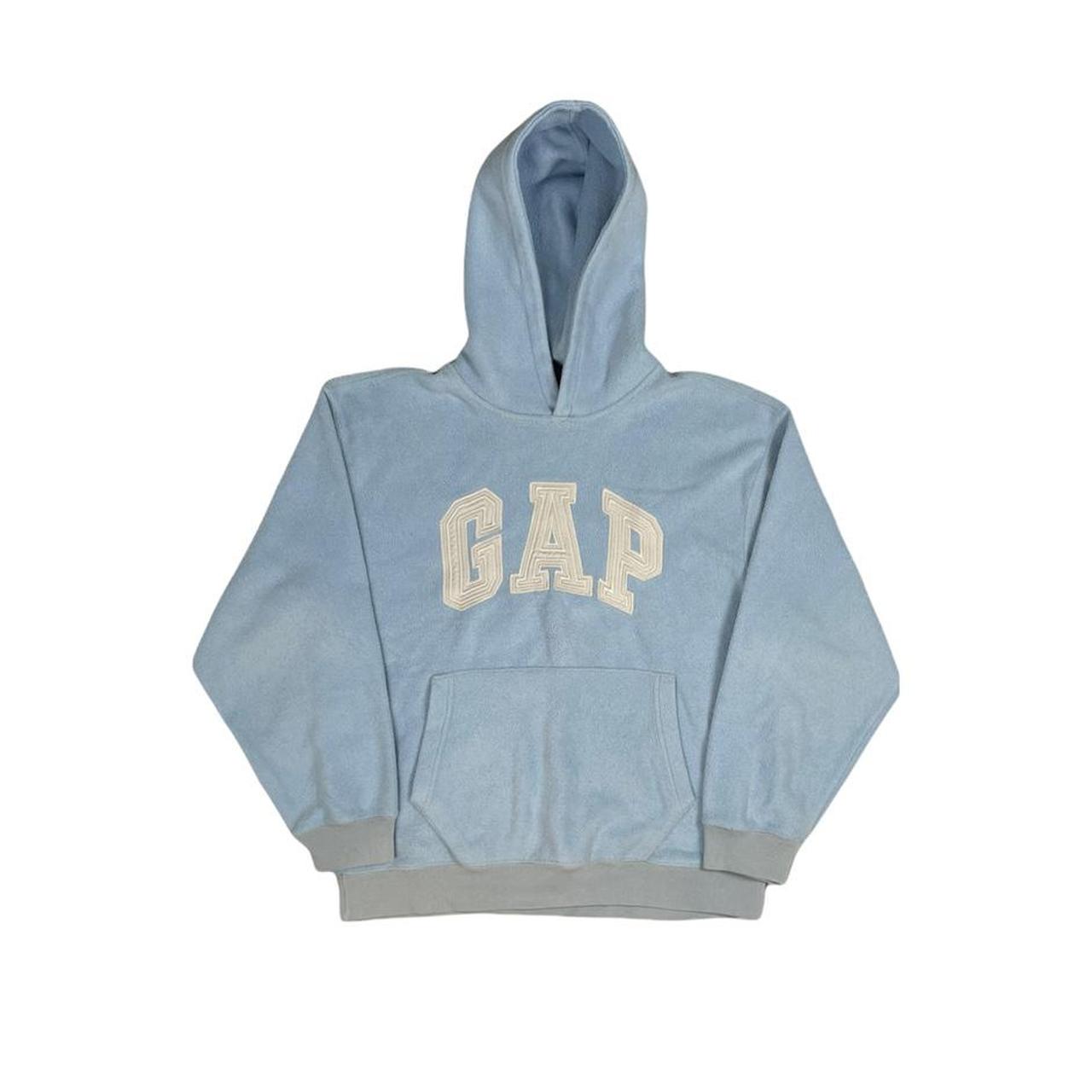2000s Gap Fleece Hoodie embroidered GAP spellout... Depop
