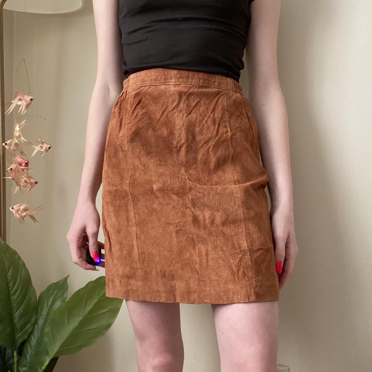 Vintage Leather Skirt Super cute leather skirt.... Depop