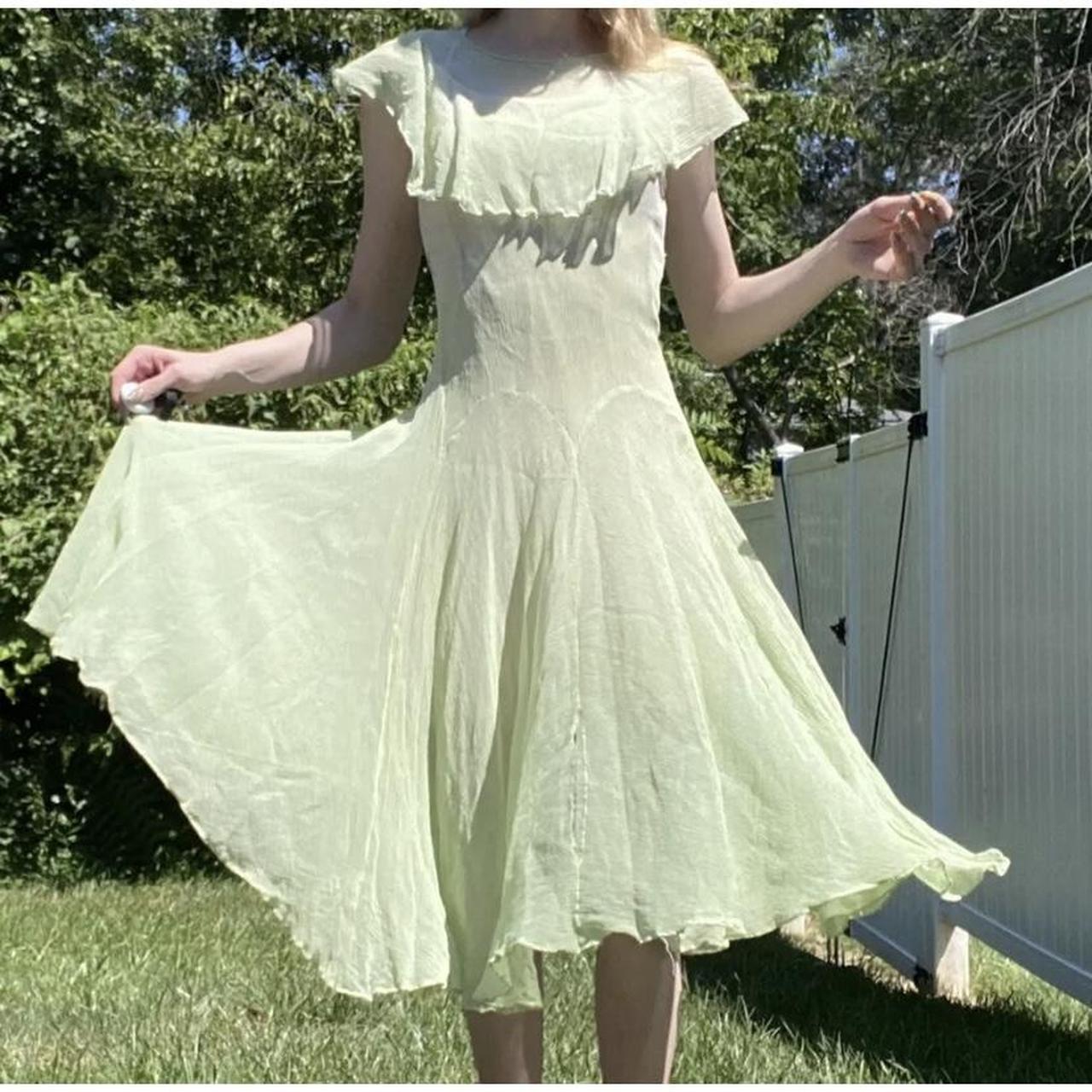 1930’s sheer dress Light green sheer dress. Has a... - Depop