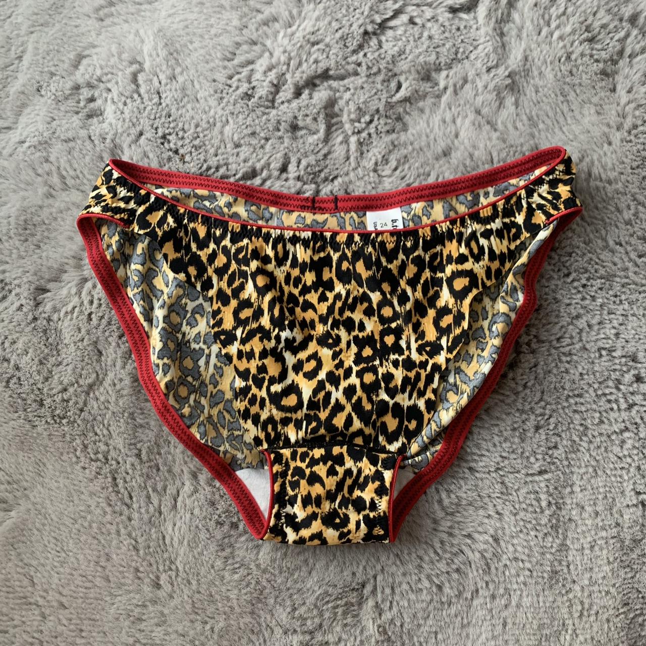 b.tempted leopard print knickers with red trim.... - Depop
