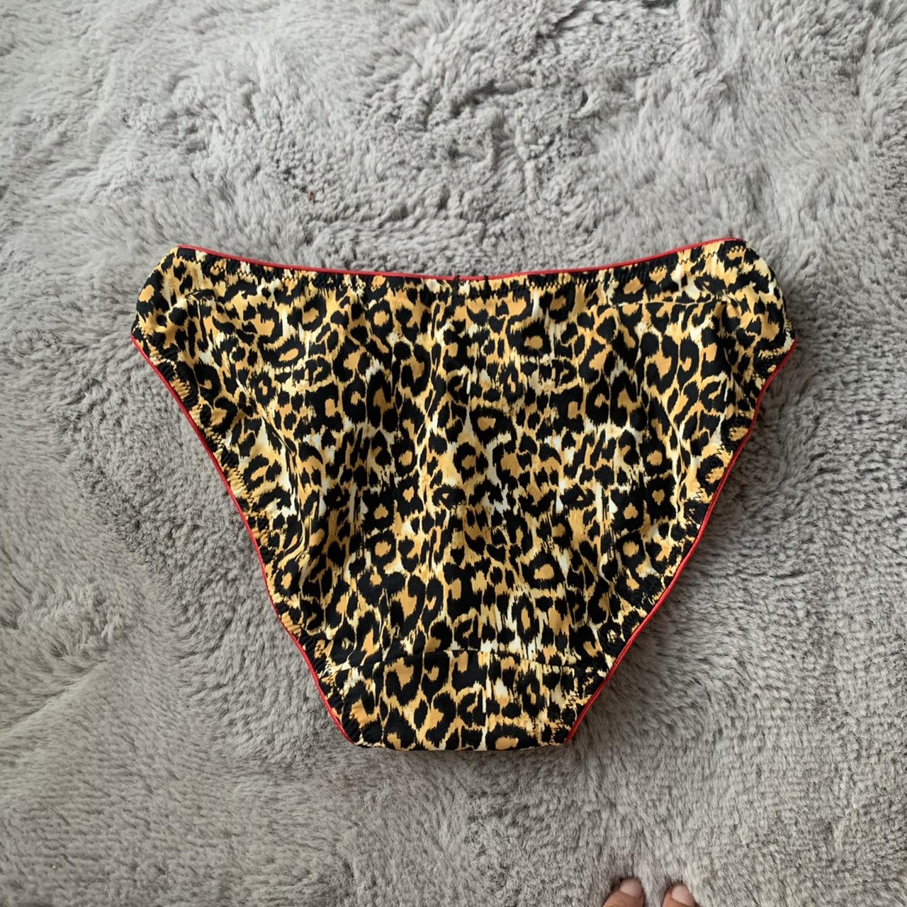 b.tempted leopard print knickers with red trim.... - Depop