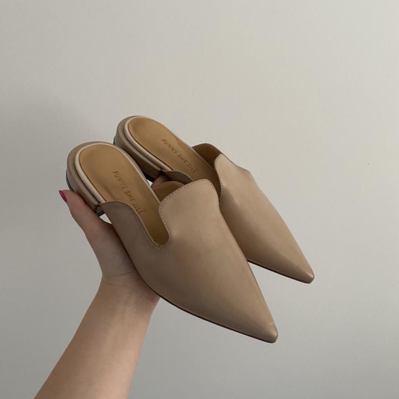 nude pointed loafers