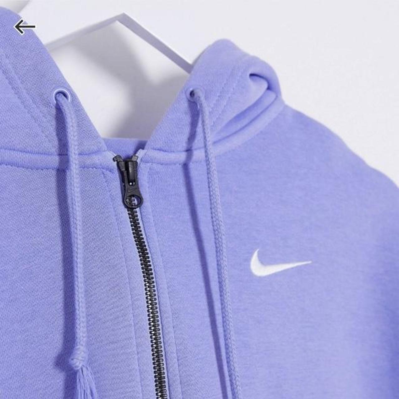 nike mini swoosh oversized cropped zip through hoodie