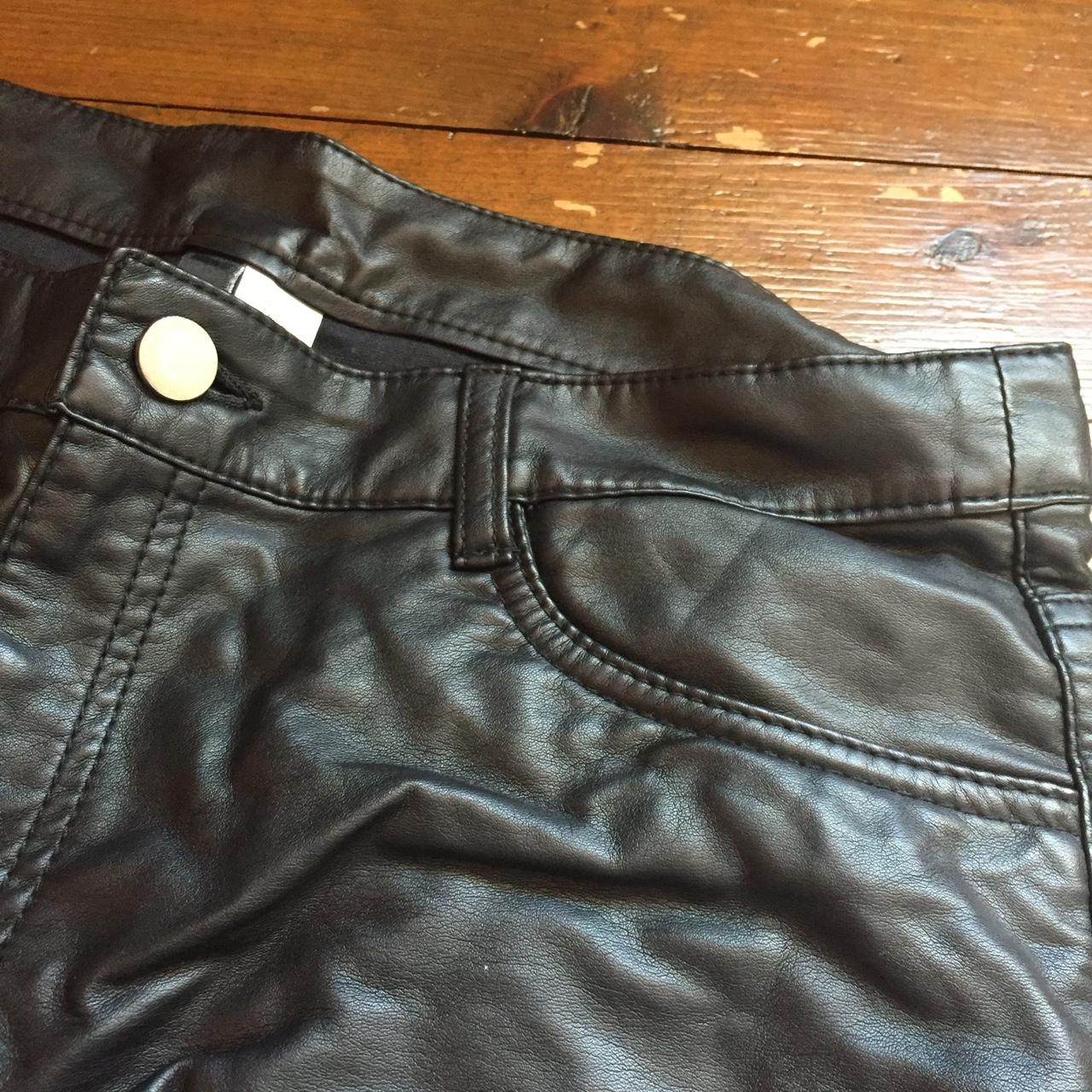 H&M Black Faux Leather Shorts / No damages / #handm... - Depop