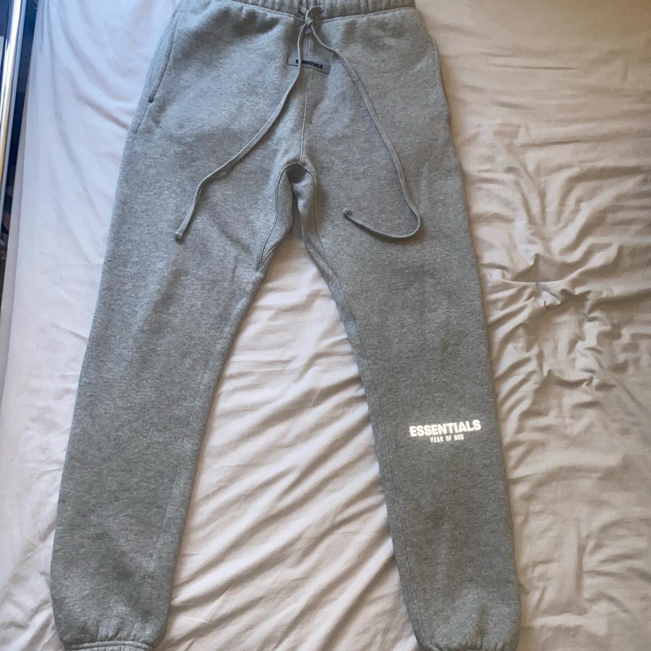 Small oatmeal heather tracksuit bottoms to go with... - Depop