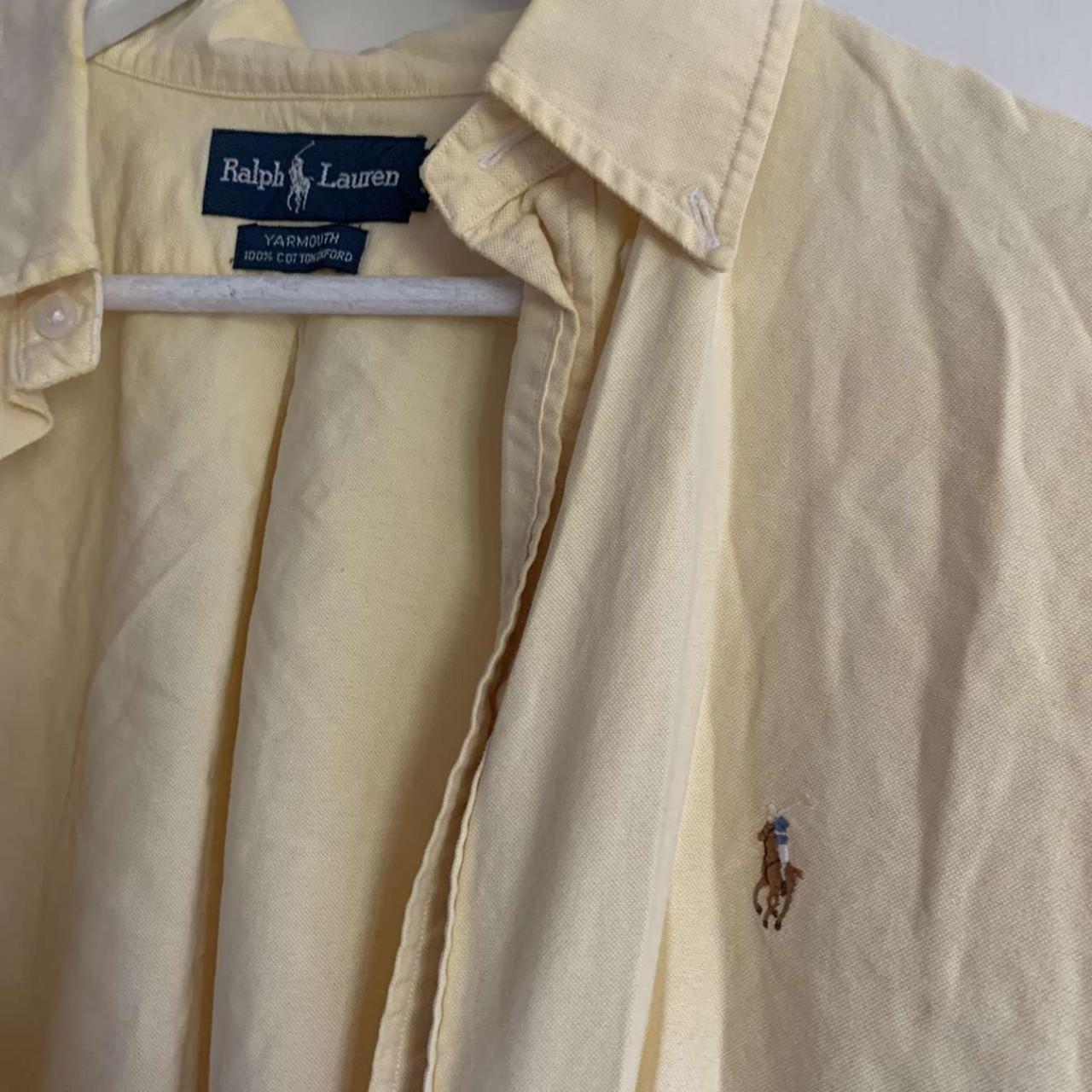 Ralph Lauren Women's Yellow and Cream Shirt | Depop