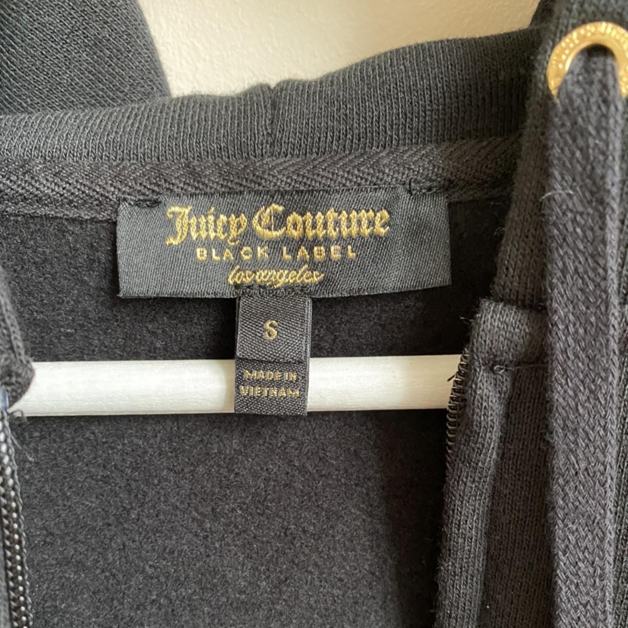 Juicy Couture zip hoodie. Deadstock. Black spellout... - Depop