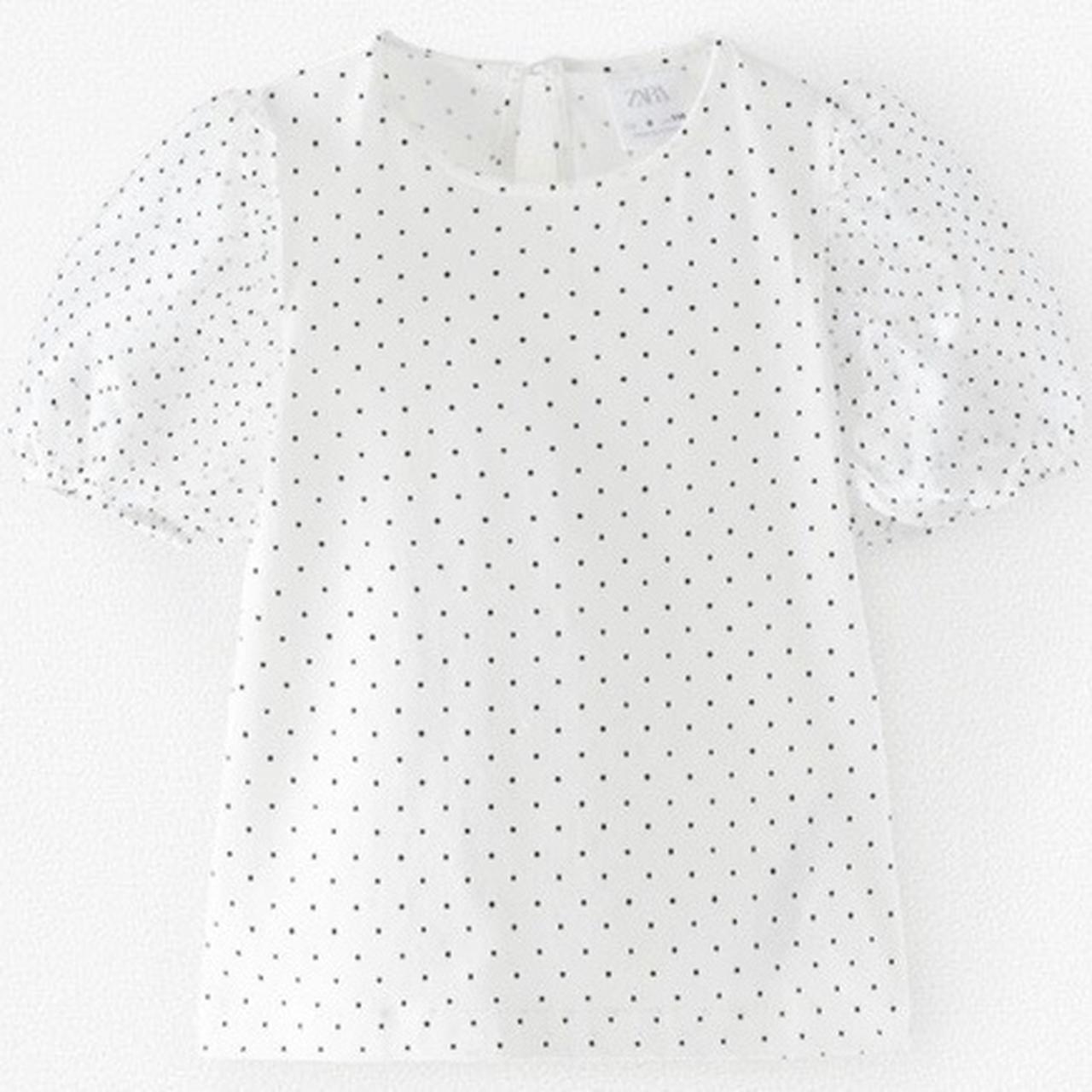 Zara White organza polka dot top. Age 1314 but... Depop