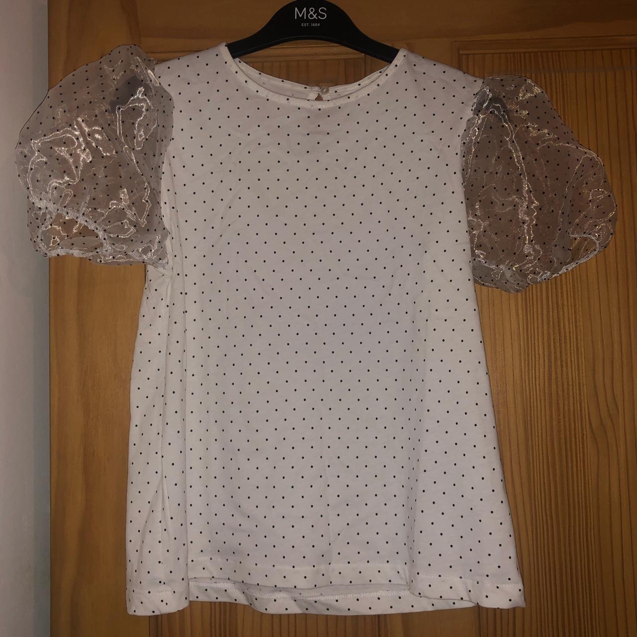 Zara White organza polka dot top. Age 1314 but... Depop