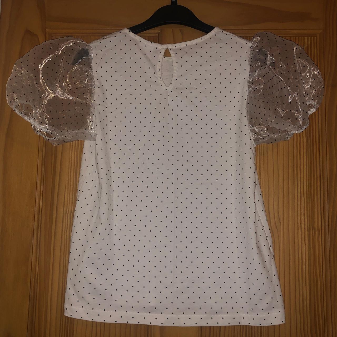 Zara White organza polka dot top. Age 1314 but... Depop