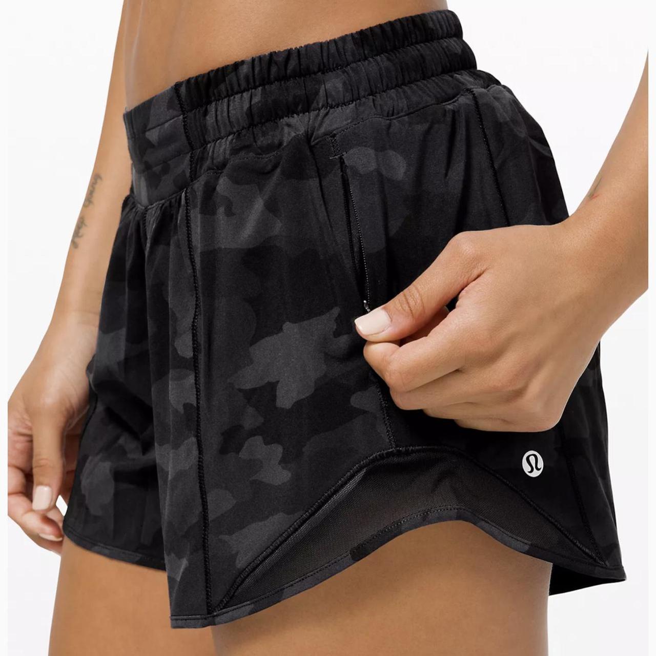 Lulu black camo shorts. Great condition worn once. - Depop