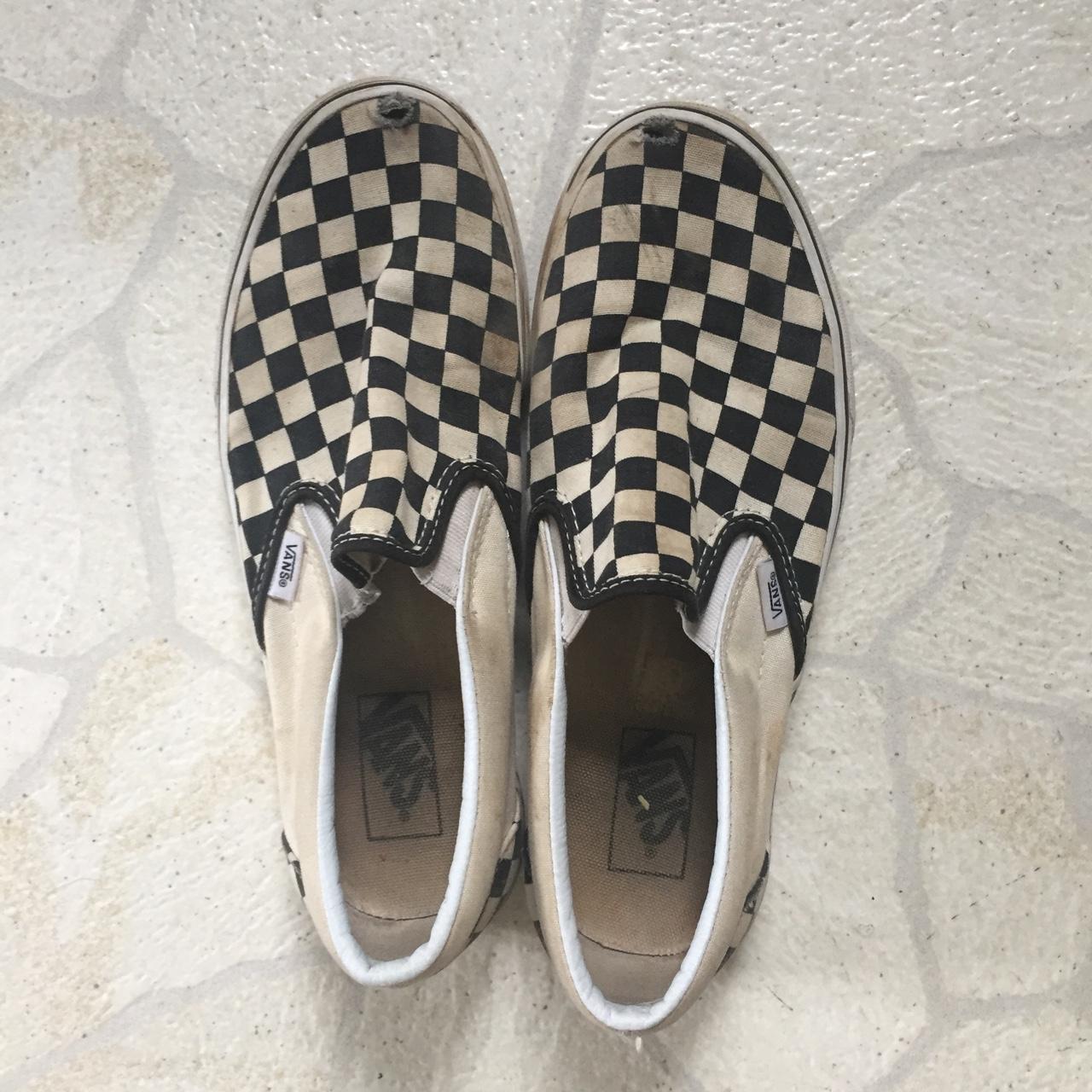 custom vans checkered X yellow will be cleaned - Depop