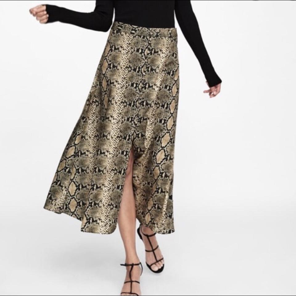 zara snakeskin midi skirt