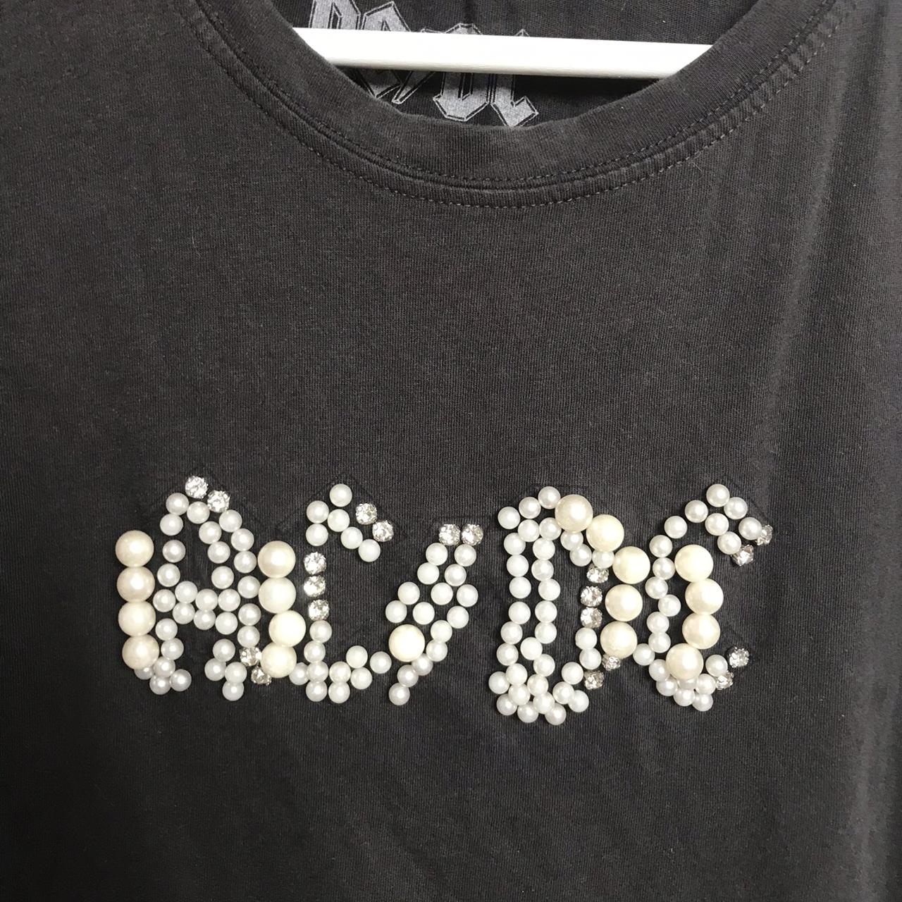 AC DC stradivarius pearl and diamant detailed logo