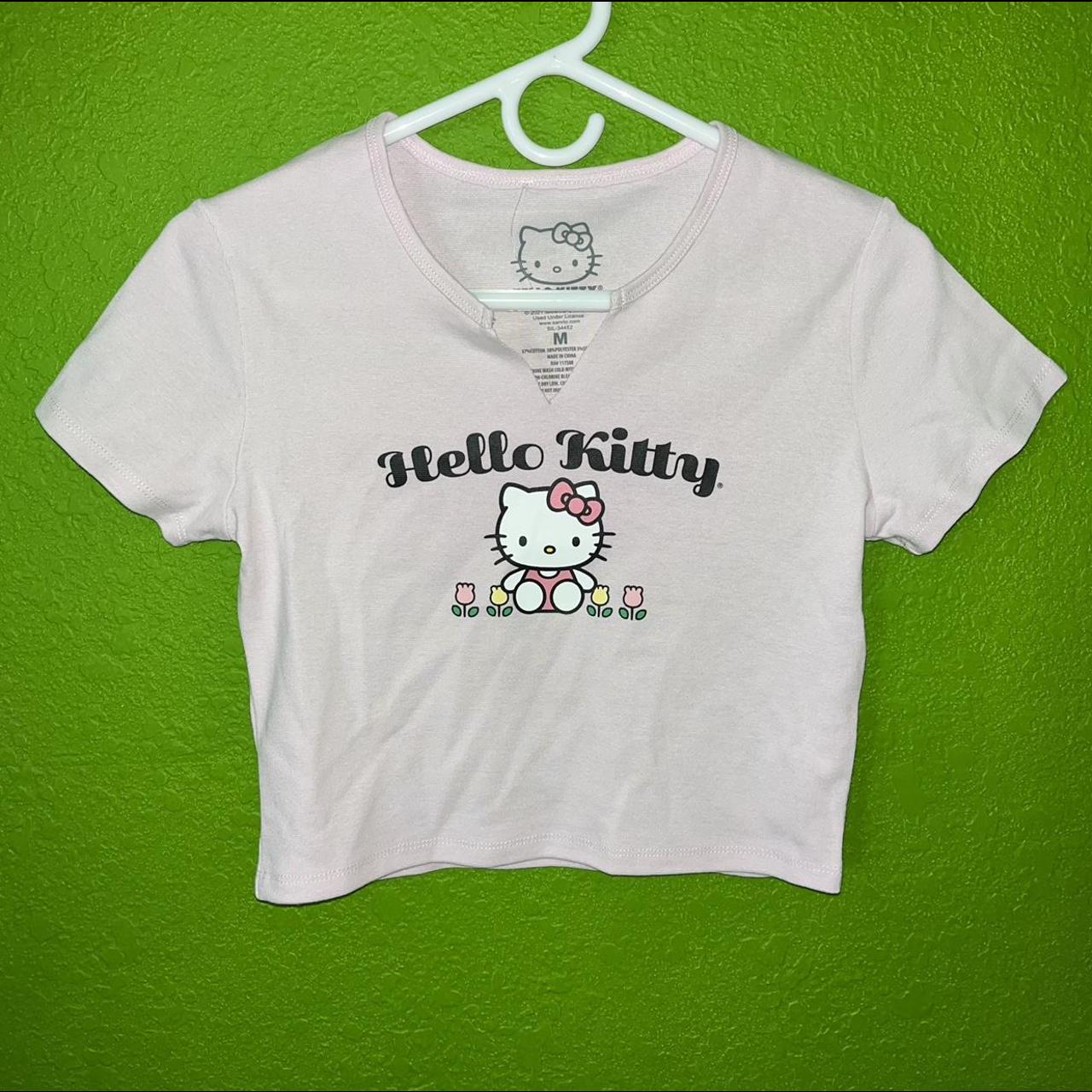 suppper cute sanrio hello kitty baby pink flower... - Depop