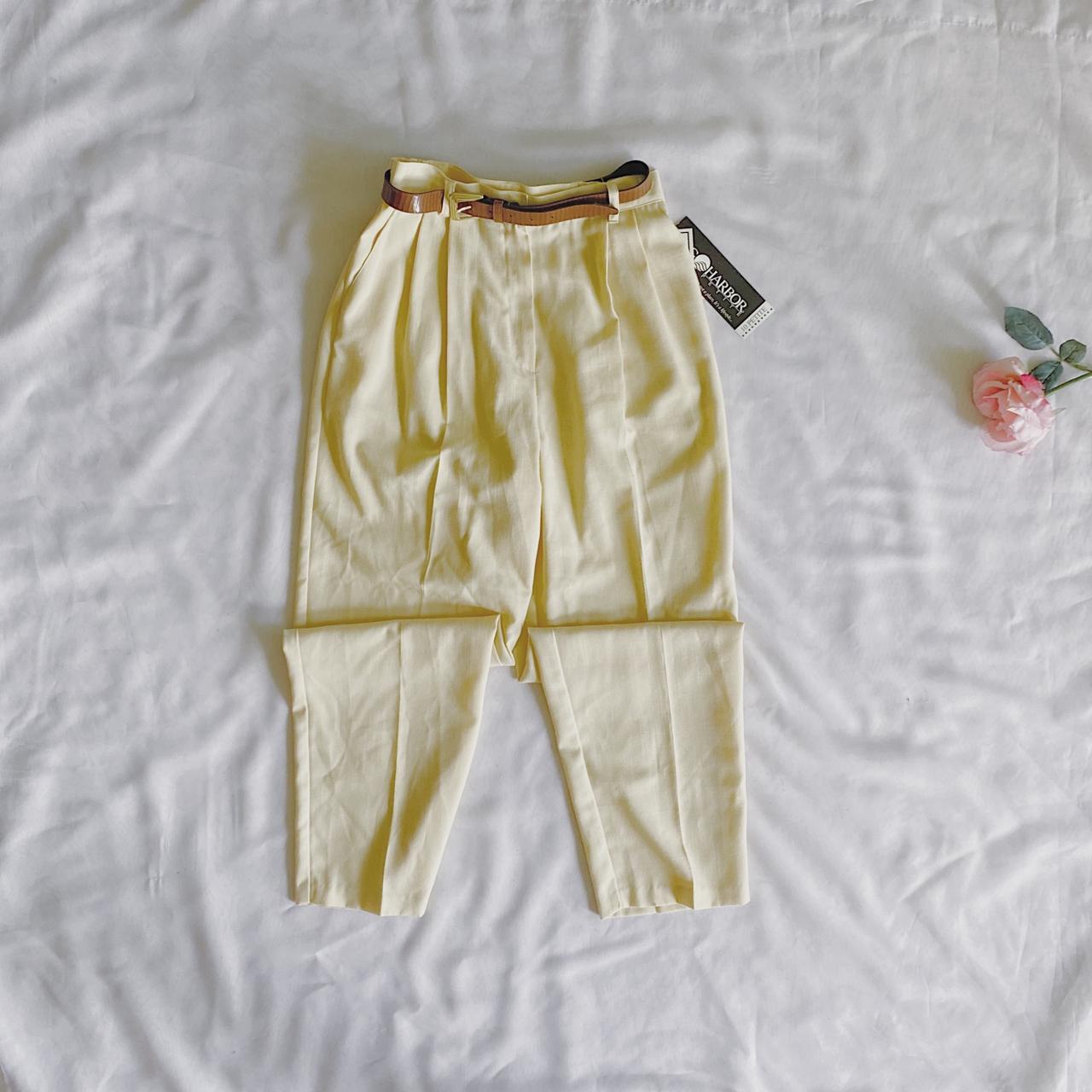 Yellow High Waist Pants Belt included Waist 29... - Depop