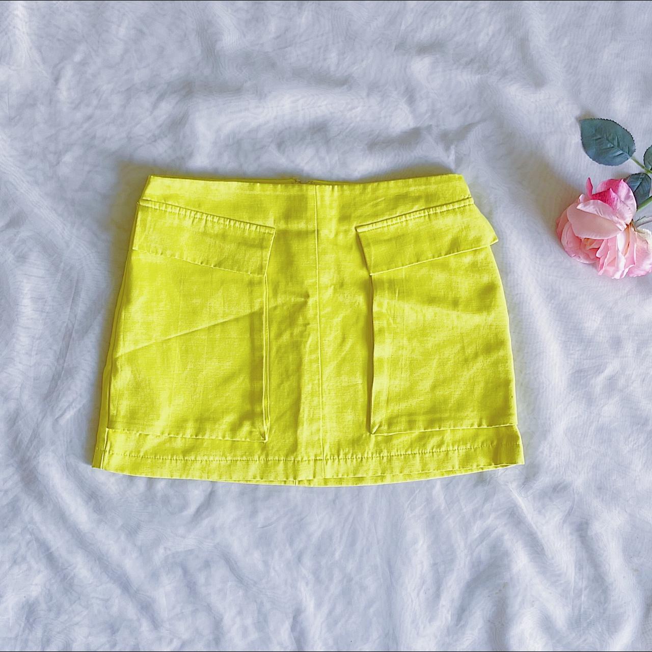 Yellow Top Shop Skirt Waist 30 inches Length 13.5... - Depop