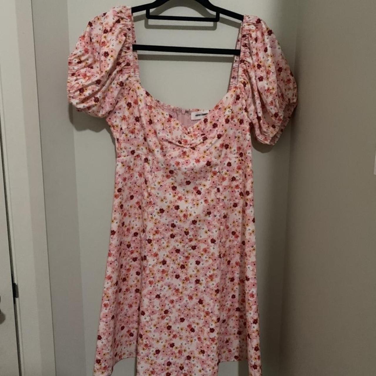 Women's Pink and White Dress | Depop