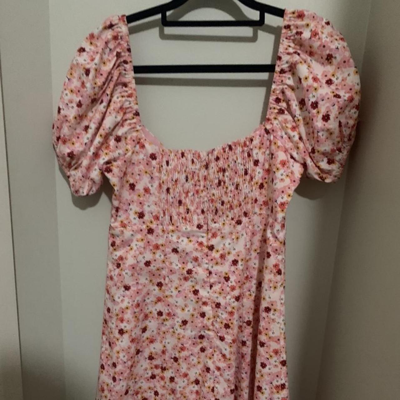 Women's Pink and White Dress | Depop