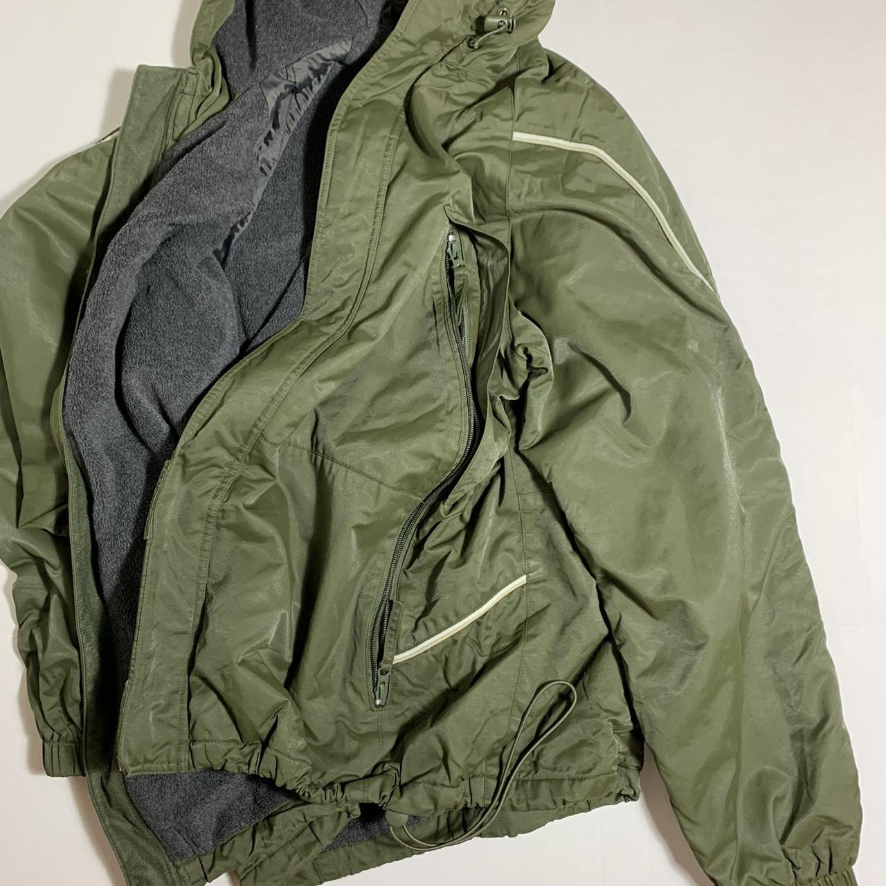 Old Navy Coat Full Zip Hooded Size Medium Green Lined Men's New