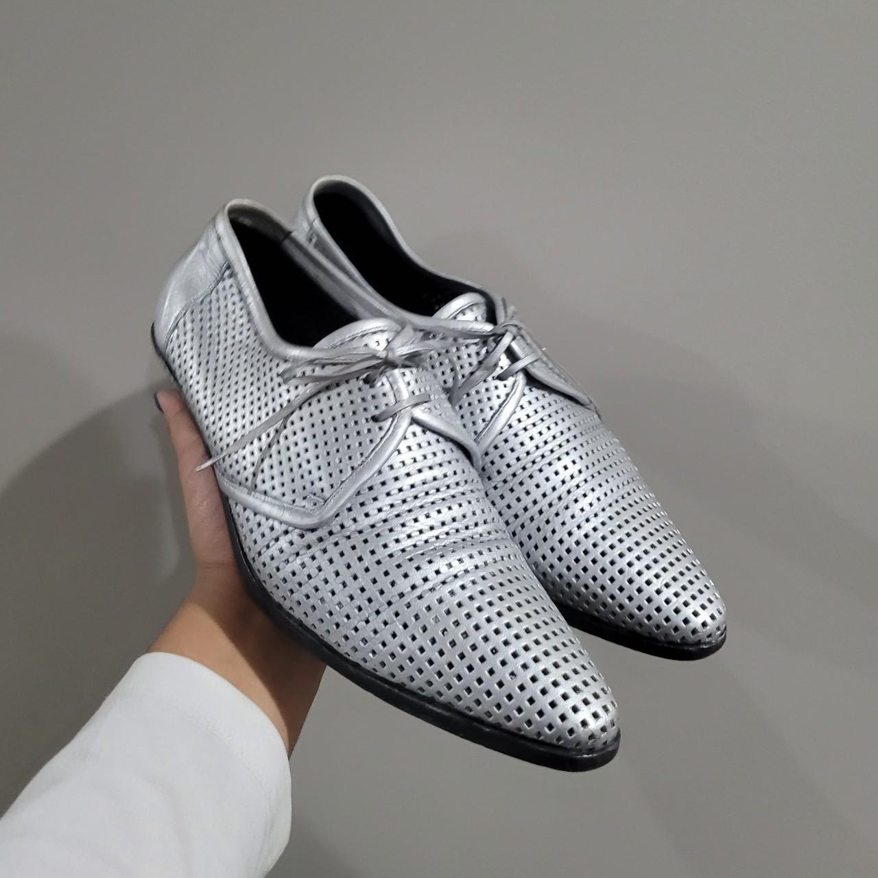 Dior Homme by Hedi Slimane SS07 silver perforated... - Depop