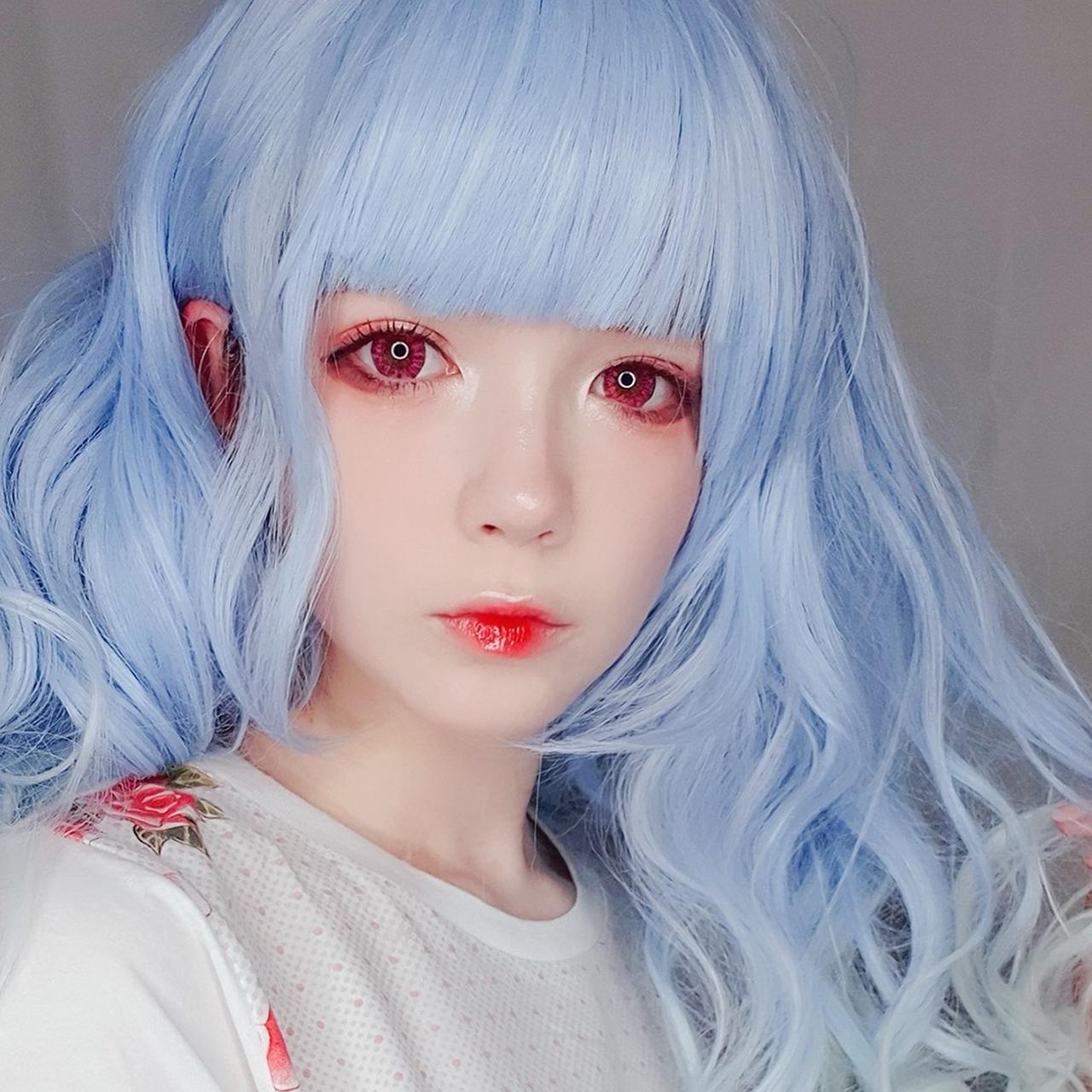 Pastel Blue Gradient Two Tone Cute Kawaii cosplay... - Depop