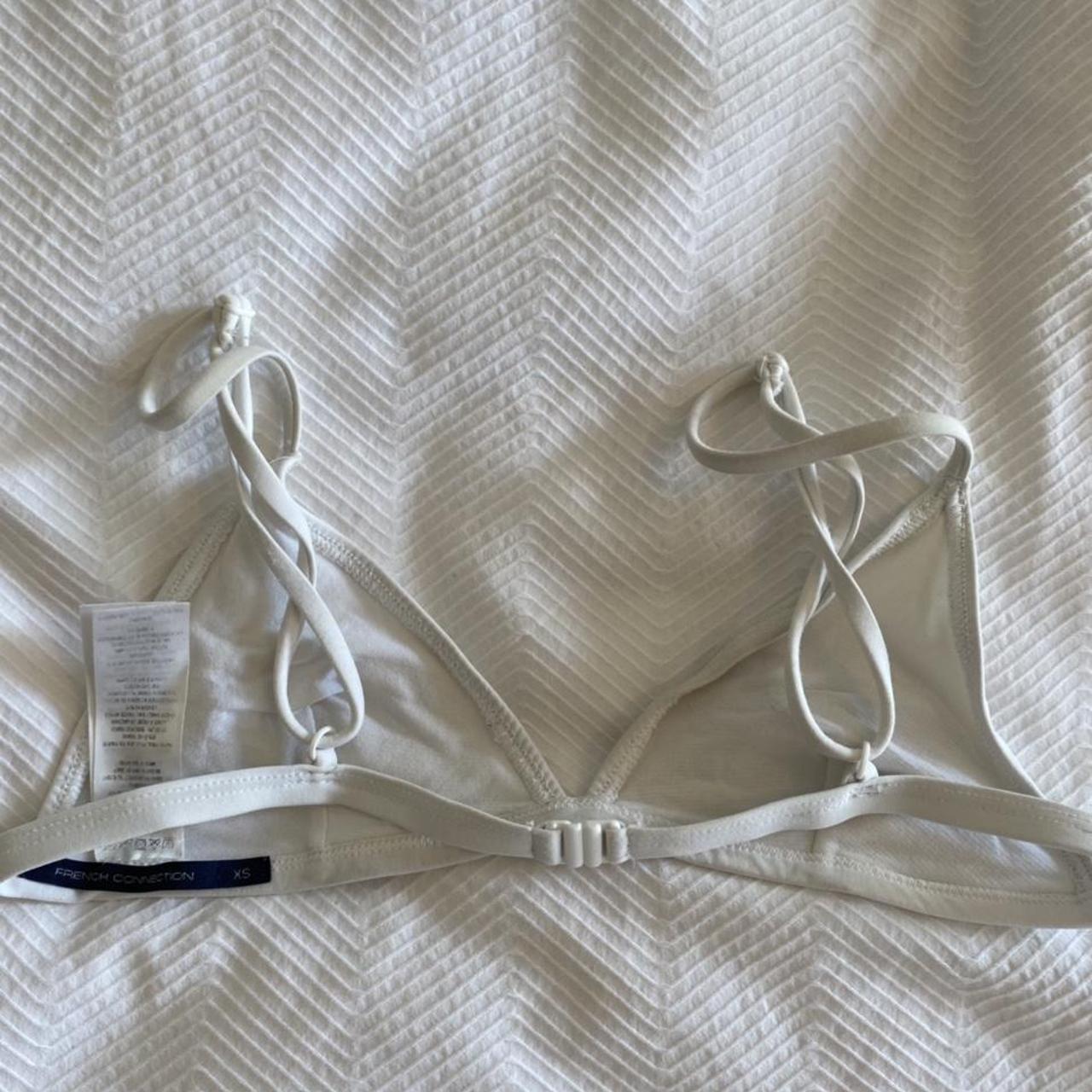 White triangle bikini top - Depop