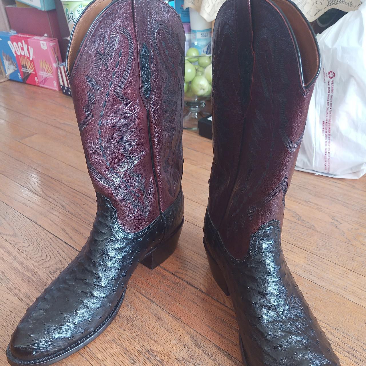 AUTHENTIC LUCCHESE 2000 REAL OSTRICH SKIN COWBOY...