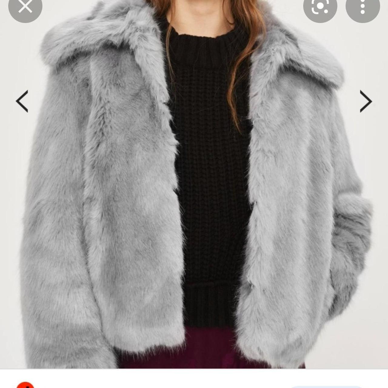 white fluffy jacket topshop