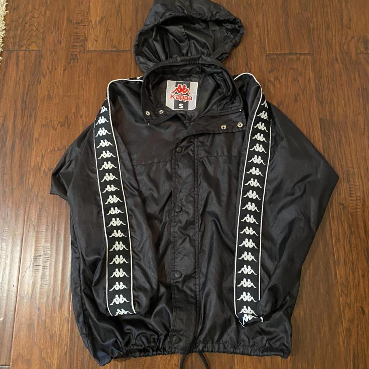 Kappa black sales windbreaker