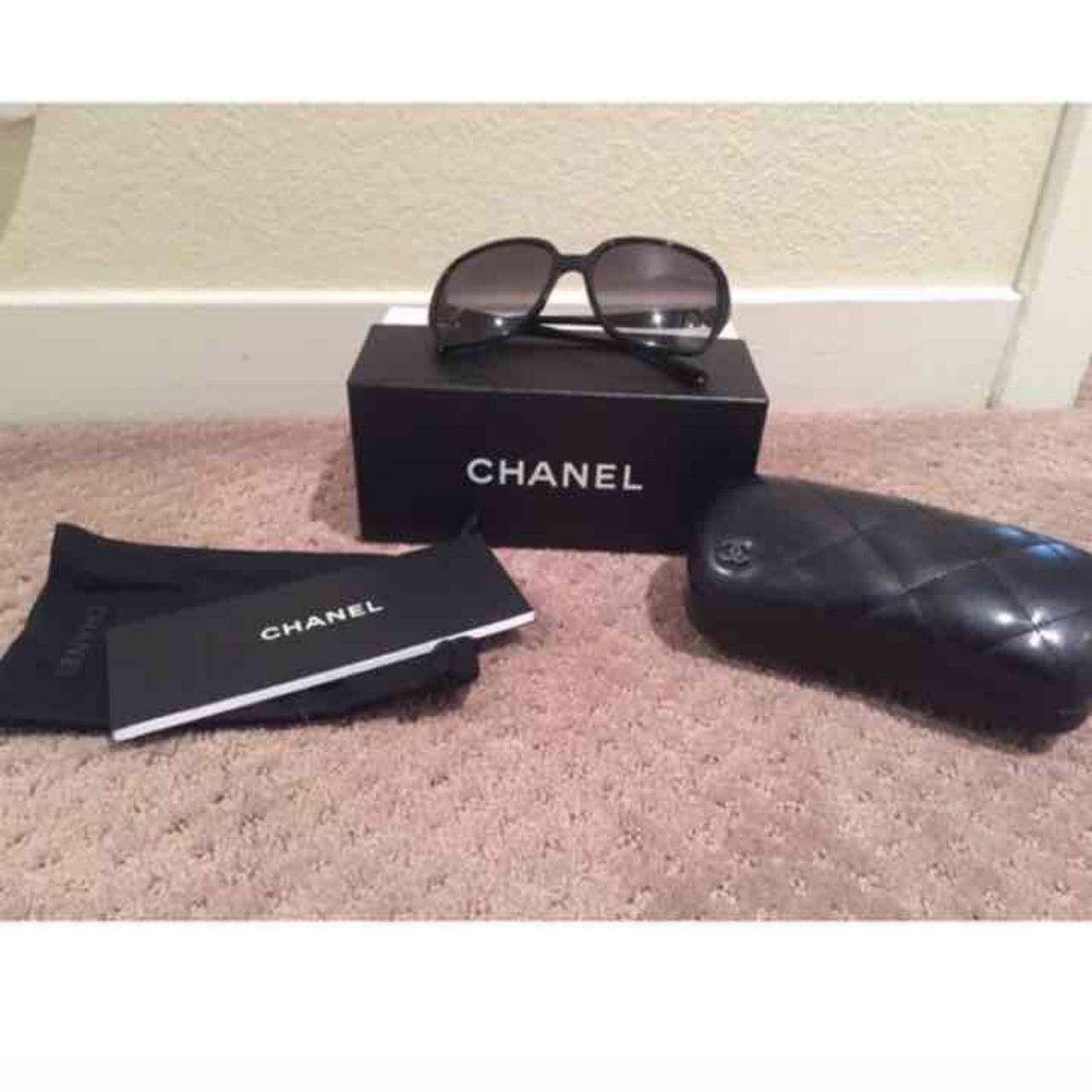 Chanel Rectangle Sunglasses Description - Acetate - - Depop