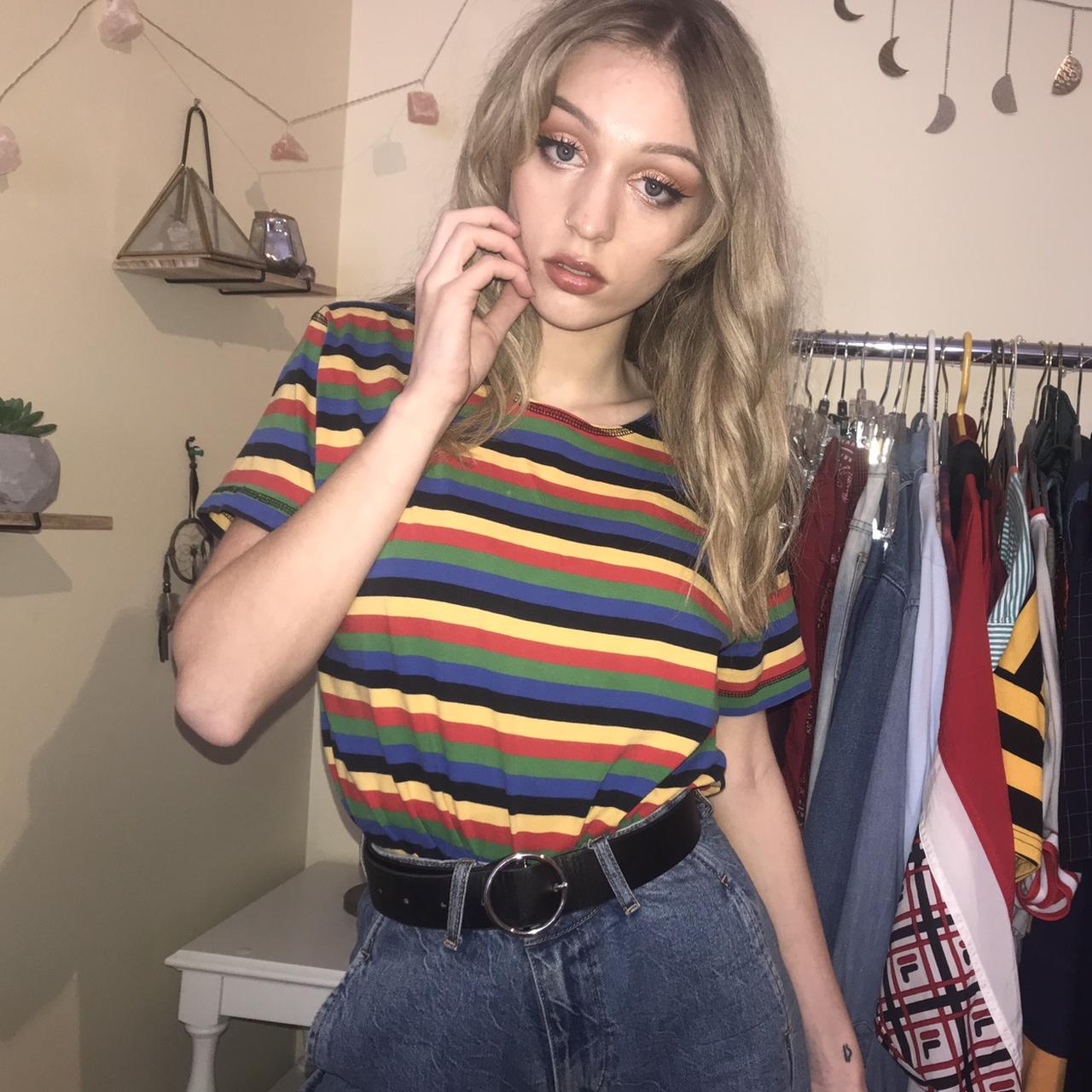 70s style on sale striped t shirt