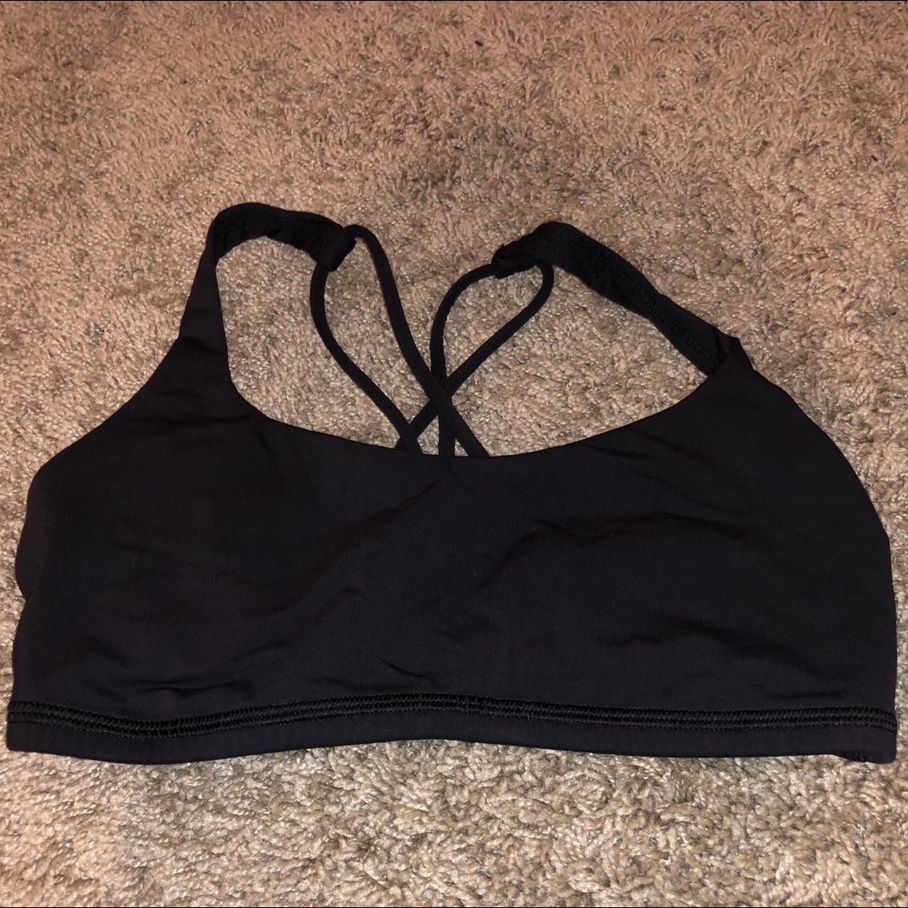 Black Lululemon Sports Bra Size 4 Like New Super... - Depop