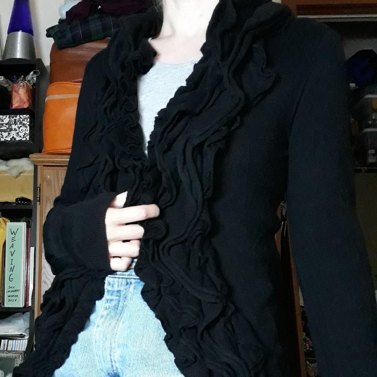 Black frilly clearance cardigan